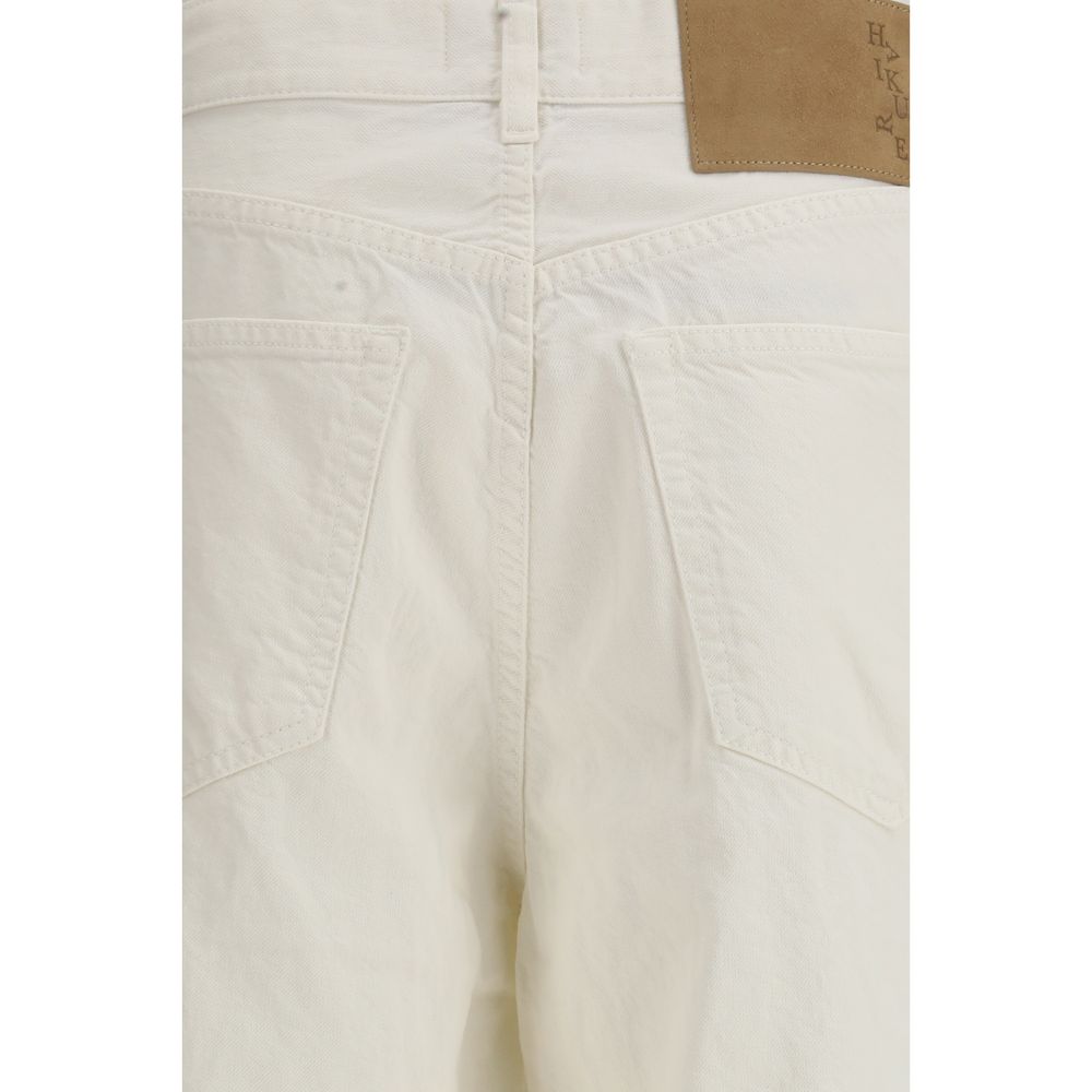 Haikure Weiße Baumwoll-Bermudashorts