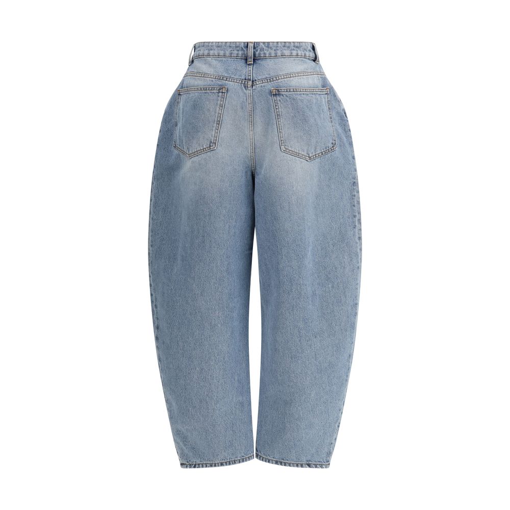 Rohe Blaue Jeans aus Baumwolle im geraden Schnitt