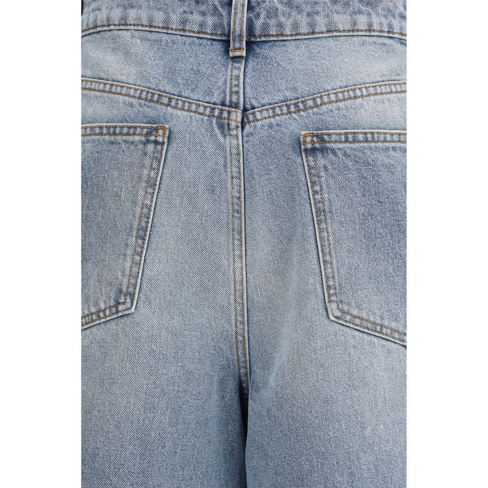 Rohe Blaue Jeans aus Baumwolle im geraden Schnitt