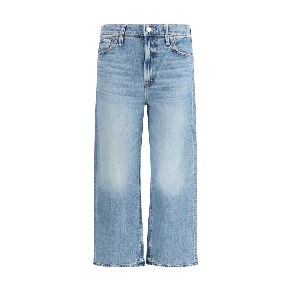 Mother Denim Blaue Cropped Jeans aus Baumwolle