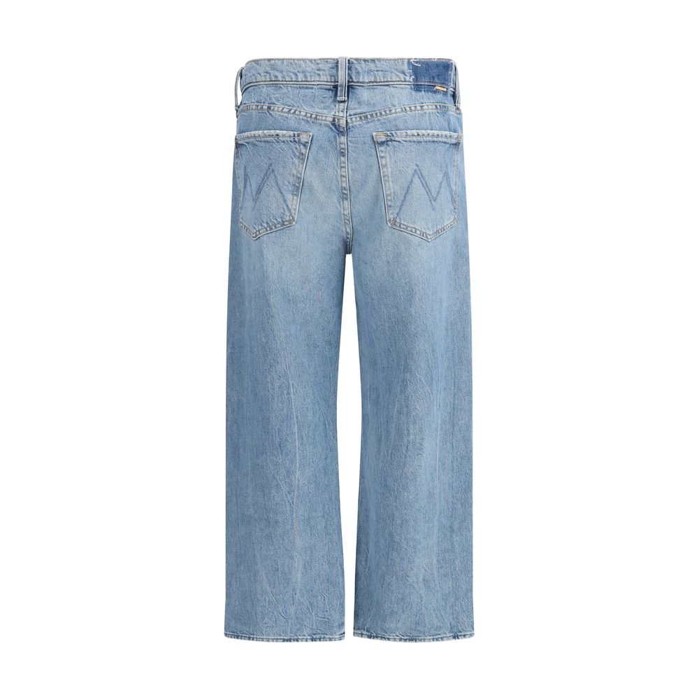 Mother Denim Blaue Cropped Jeans aus Baumwolle