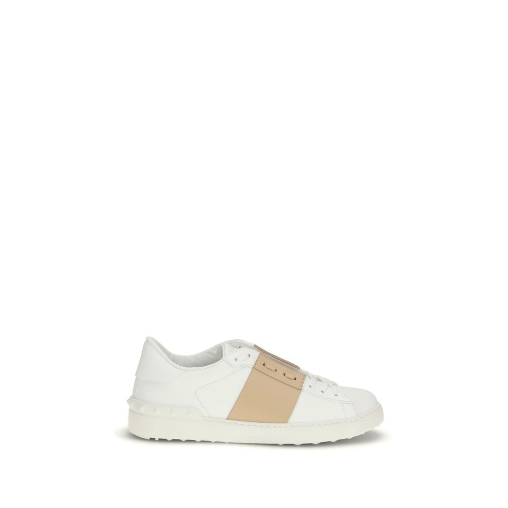 Valentino Garavani Weiße Low-Top-Sneaker aus Kalbsleder Bos Taurus