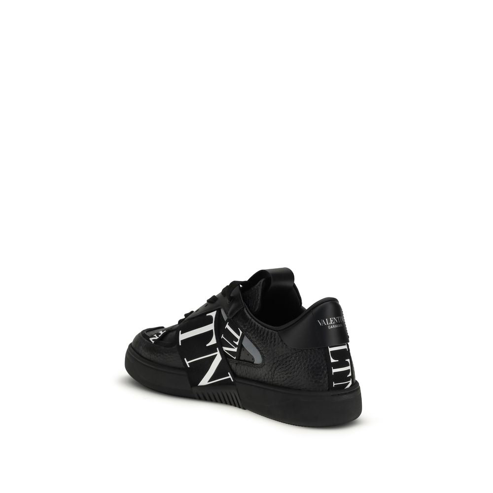 Valentino Garavani Schwarze Bos Taurus Kalbsleder Low-Top-Sneaker