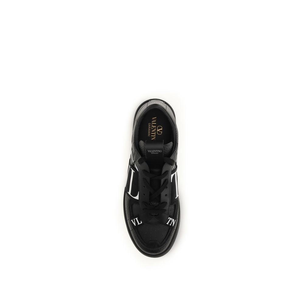 Valentino Garavani Schwarze Bos Taurus Kalbsleder Low-Top-Sneaker