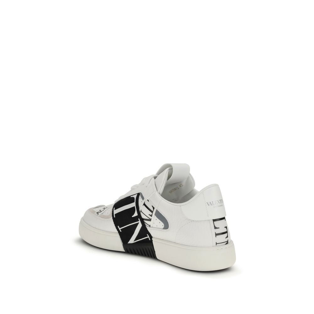 Valentino Garavani Weiße Low-Top-Sneaker aus Kalbsleder Bos Taurus