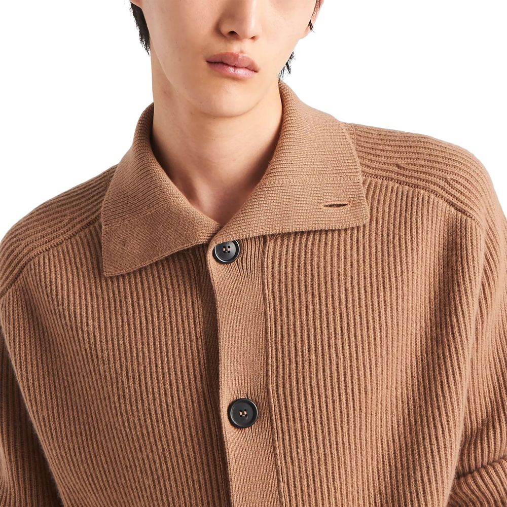 Prada Brauner Kaschmir-Strickjacke
