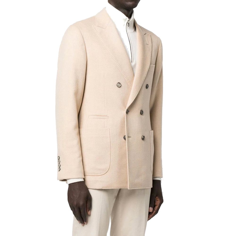 Brunello Cucinelli Beiger Wollmantel