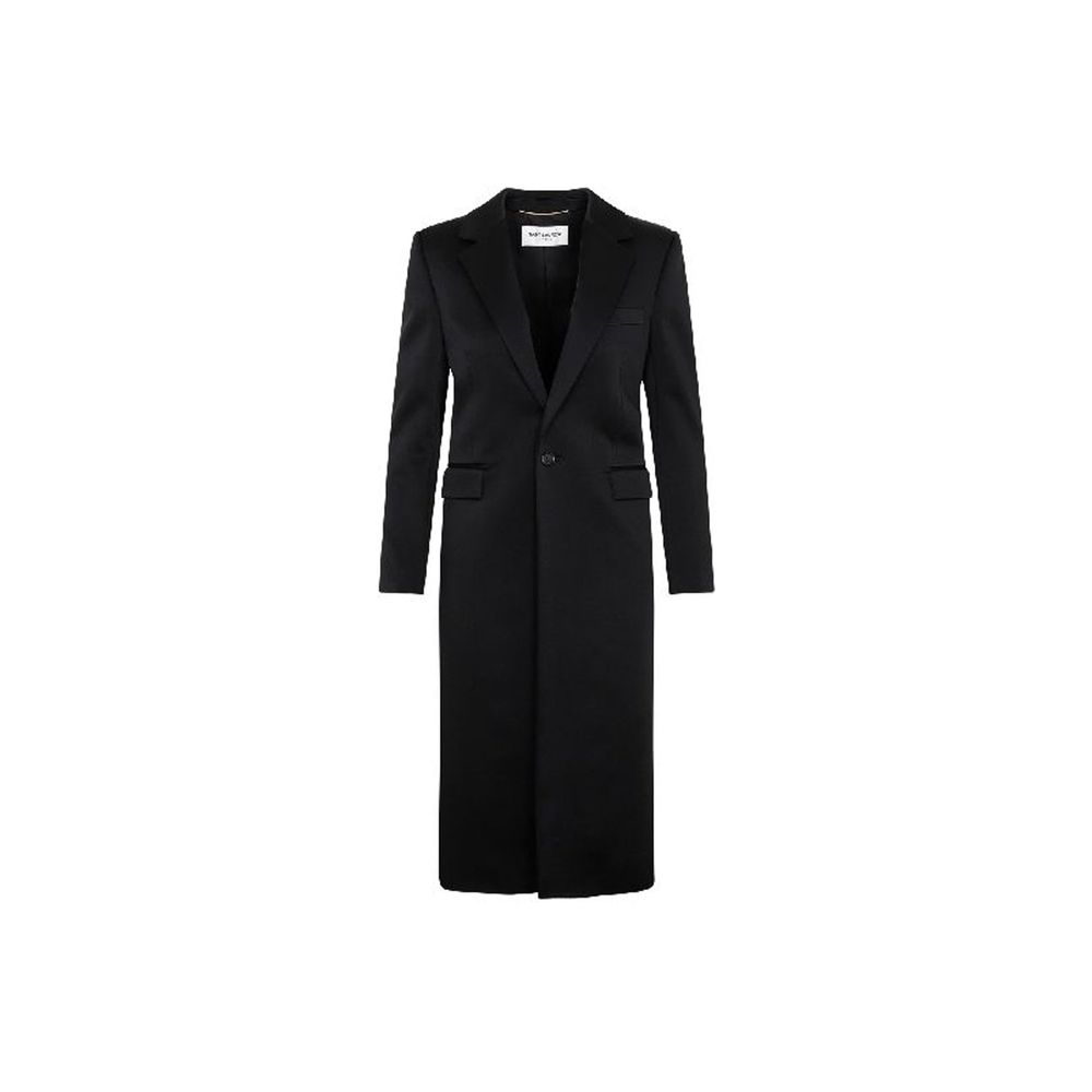 Saint Laurent Schwarzer Mantel aus Acetat