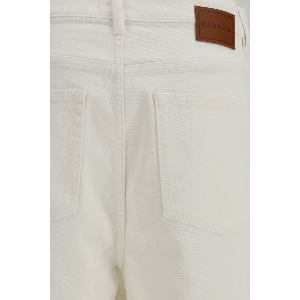 P.A.R.O.S.H. Weiße Baumwoll-Bermudashorts