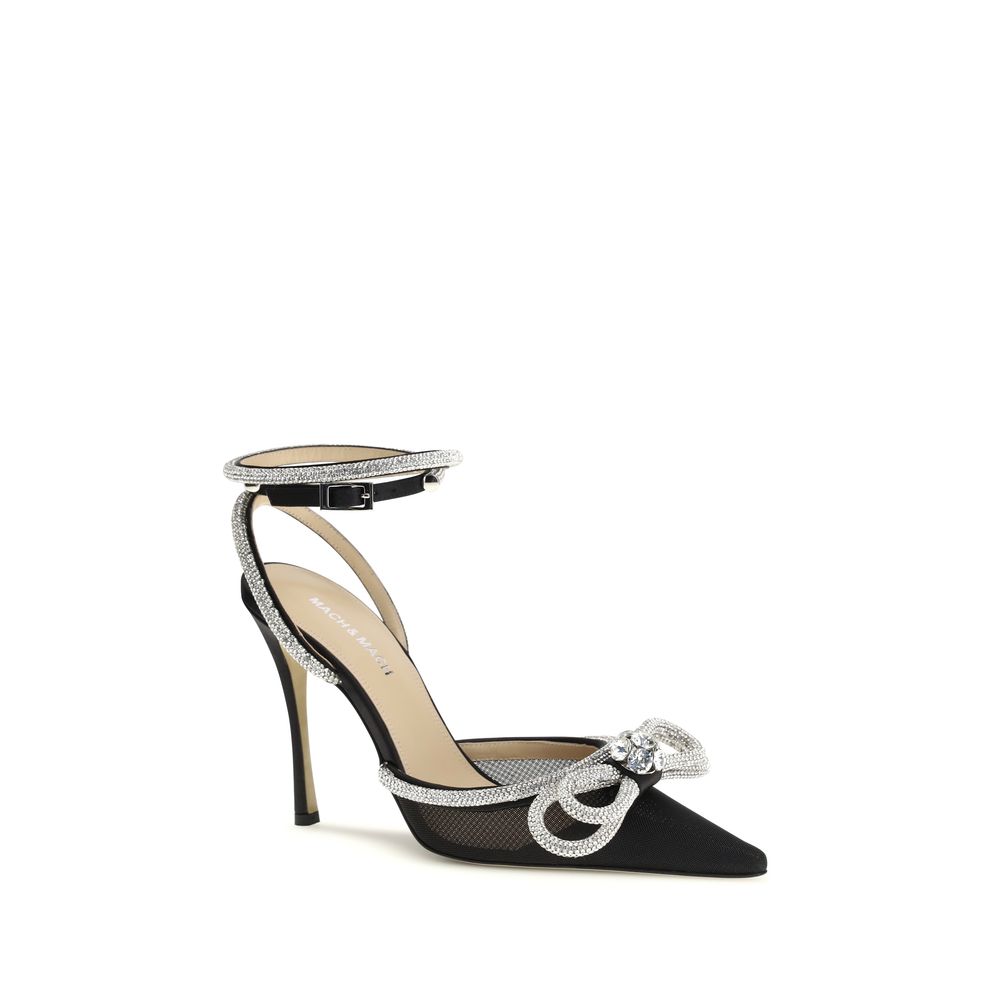MACH & MACH Schwarze Pumps aus Seide