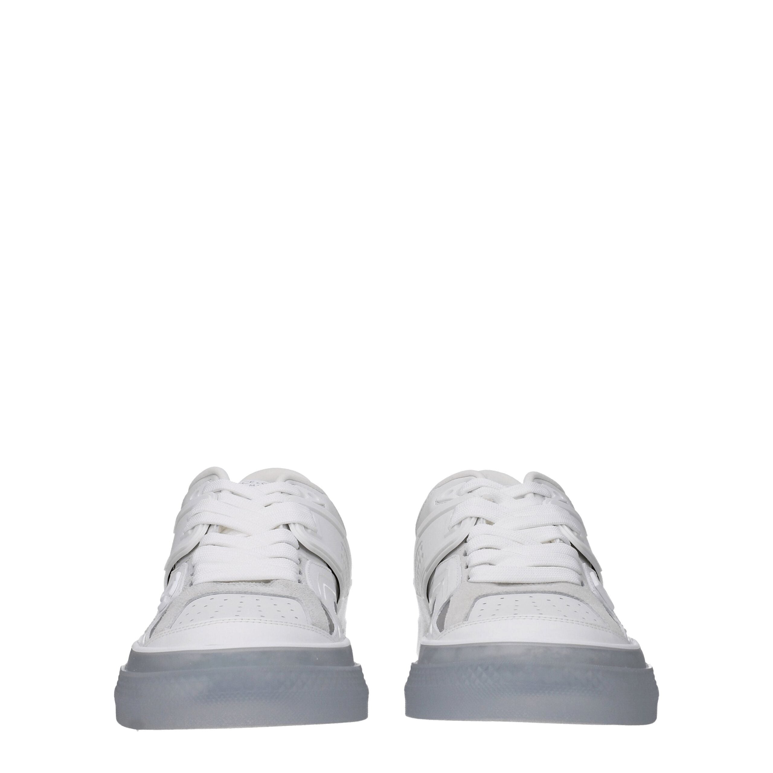 Dolce & Gabbana Weiße Low-Top-Sneaker aus Leder