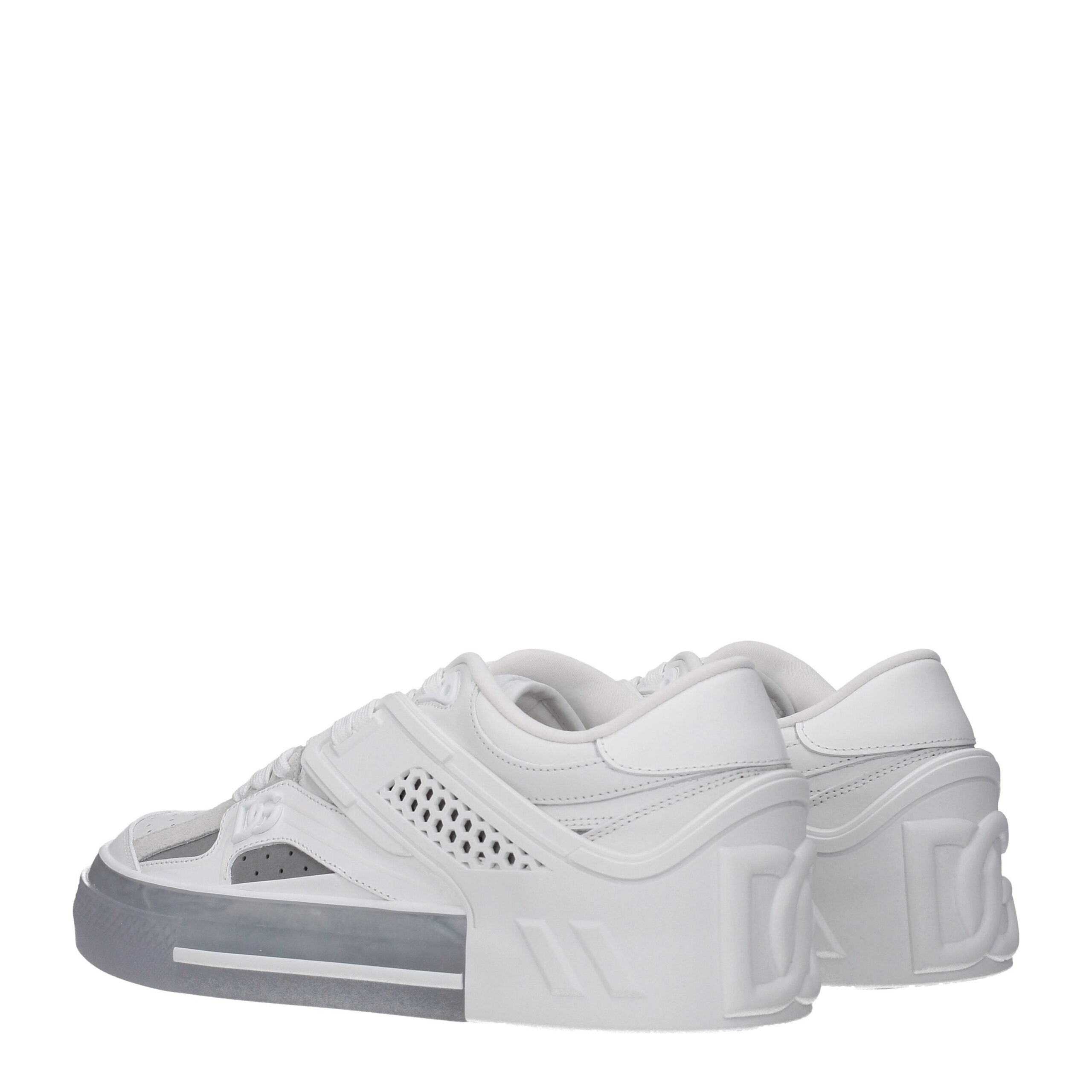 Dolce & Gabbana Weiße Low-Top-Sneaker aus Leder