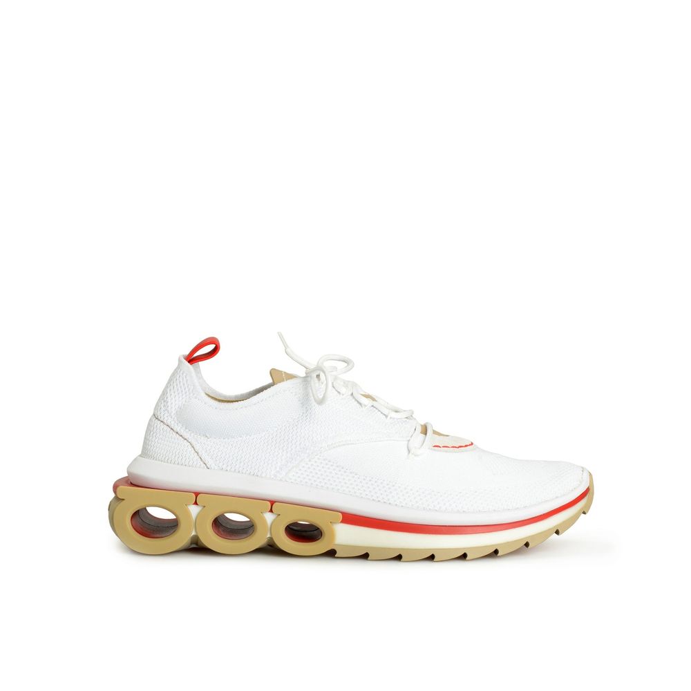 Salvatore Ferragamo Weiße Stoff-Sneaker im Athletic-Look
