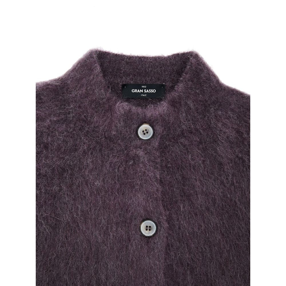 Gran Sasso Bordeaux Woll-Strickjacke