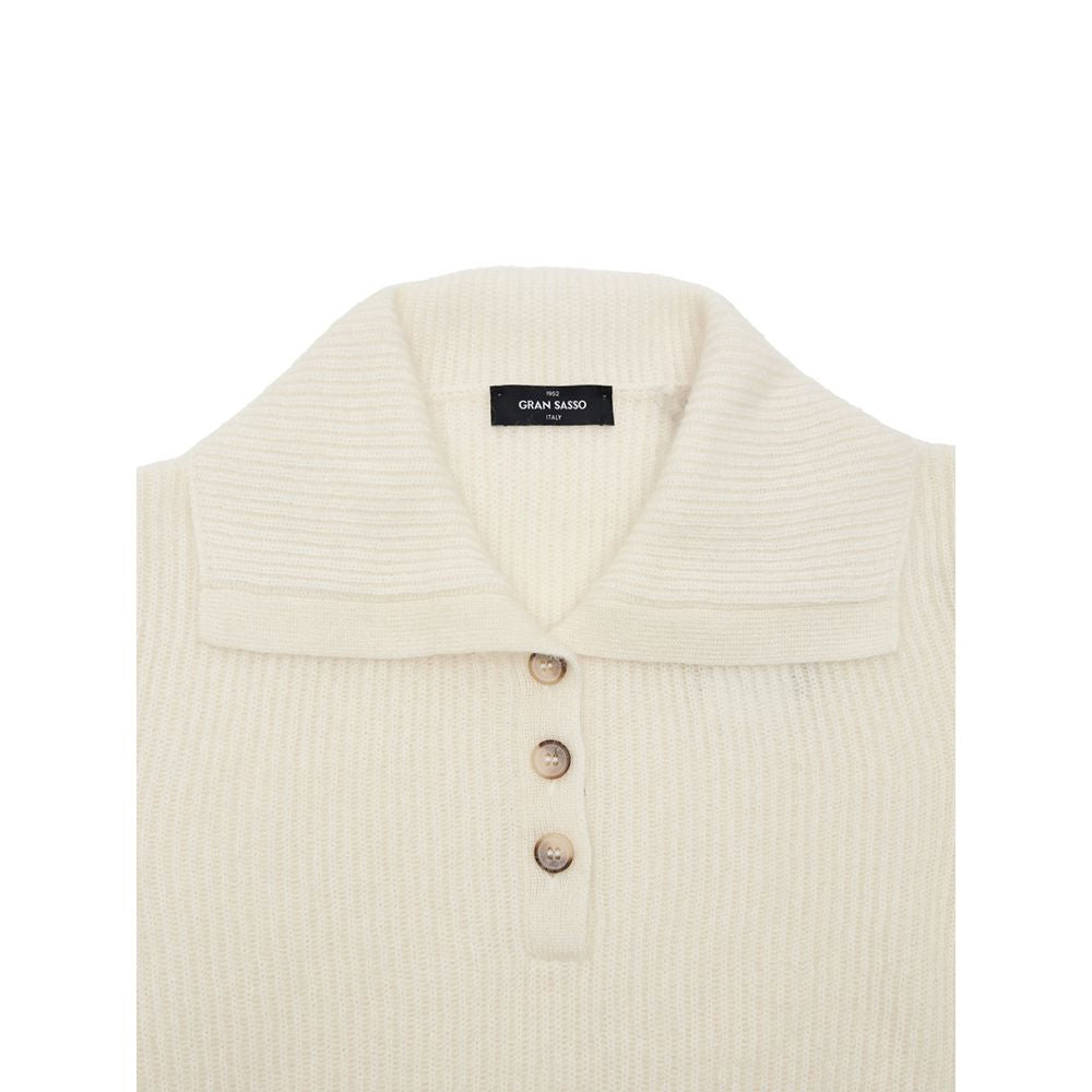 Gran Sasso Weißes Woll-Poloshirt