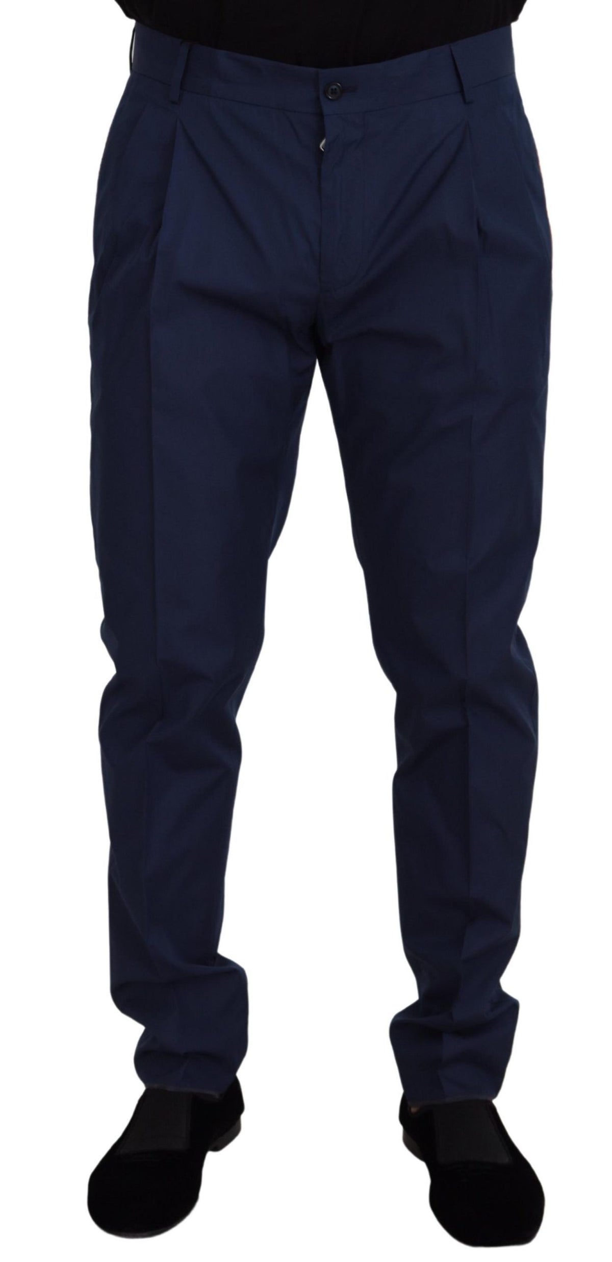 Dolce & Gabbana Blaue Baumwoll-Anzughose