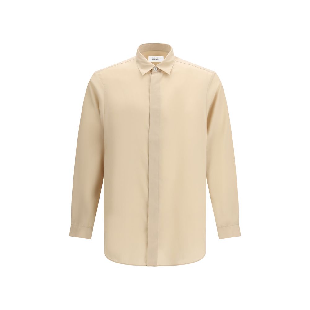 Lardini Beige Tencel Hemdbluse