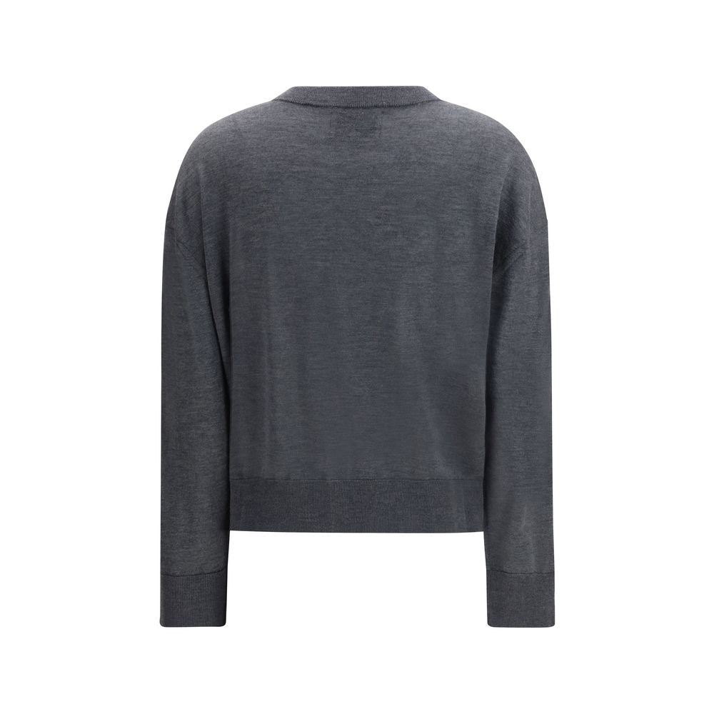 Loulou De Saison Grauer Kaschmir-Strickjacke