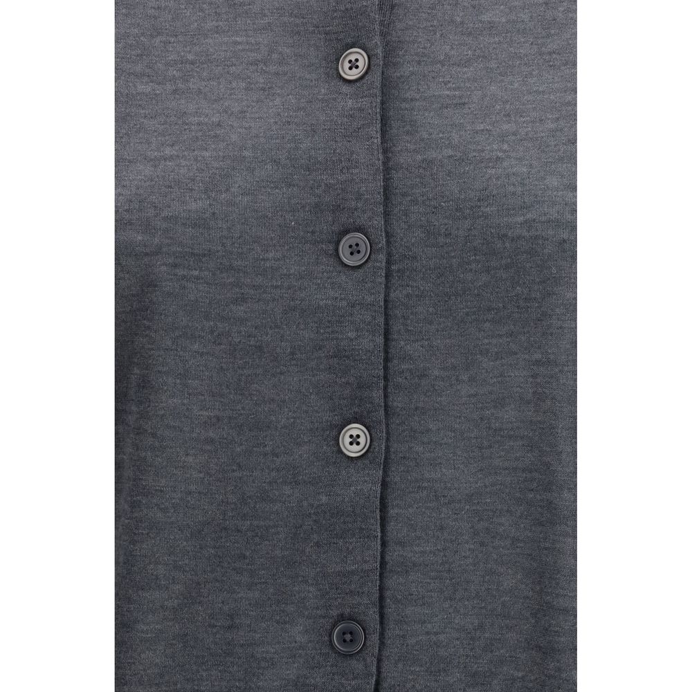 Loulou De Saison Grauer Kaschmir-Strickjacke
