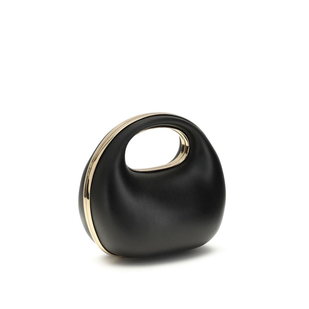 Sacai Schwarze Kalbsleder Bos Taurus Handtasche