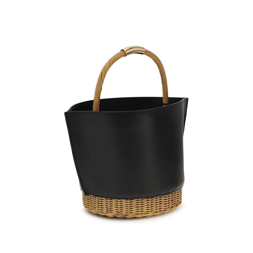 Sacai Schwarze Bos Taurus Kalbsleder Schultertasche