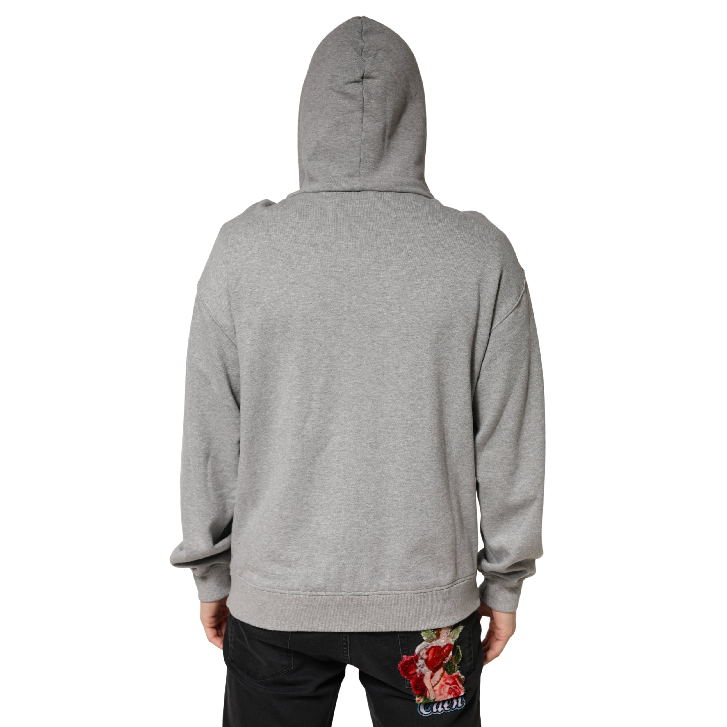 Dolce & Gabbana Grauer Kapuzenpullover aus Baumwolle
