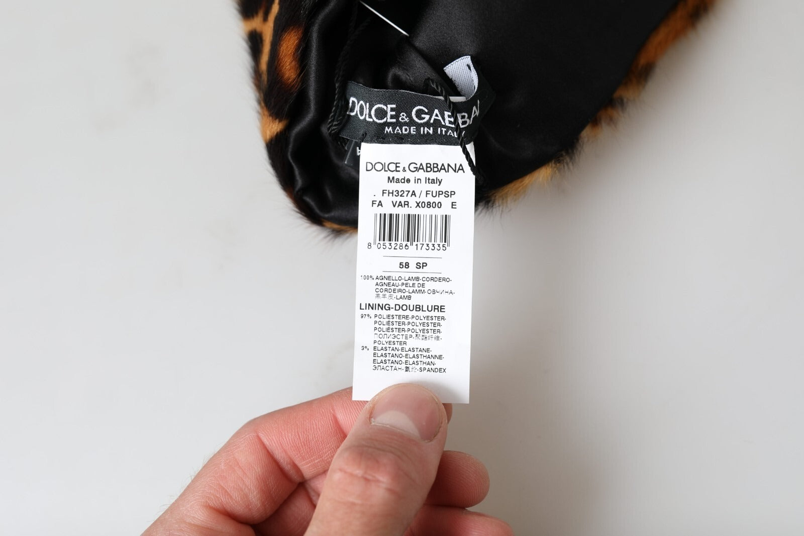 Dolce & Gabbana Brauner Damen-Bucket-Hat aus Leopardenfell