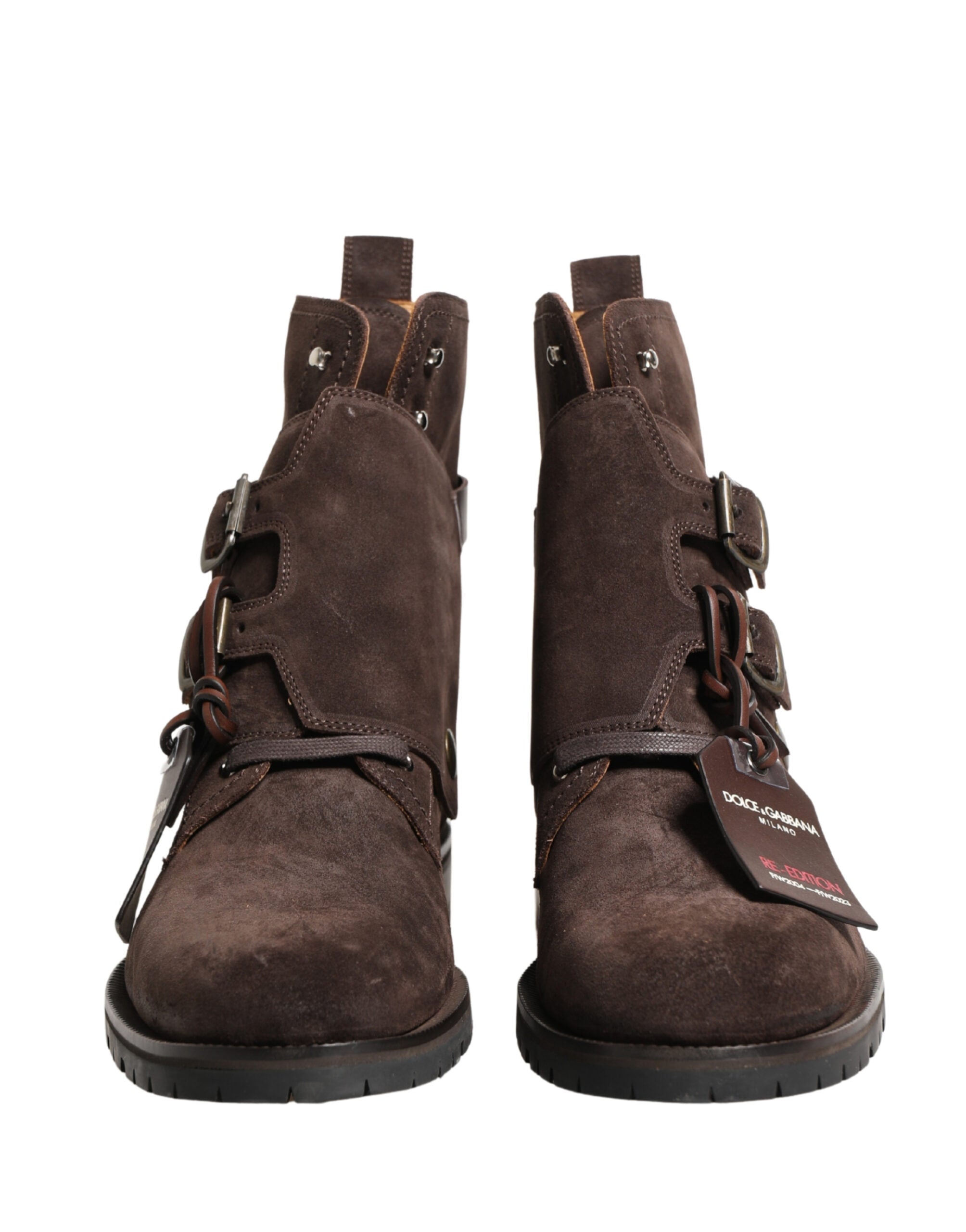 Dolce & Gabbana Braune Wildleder-Schnürstiefeletten