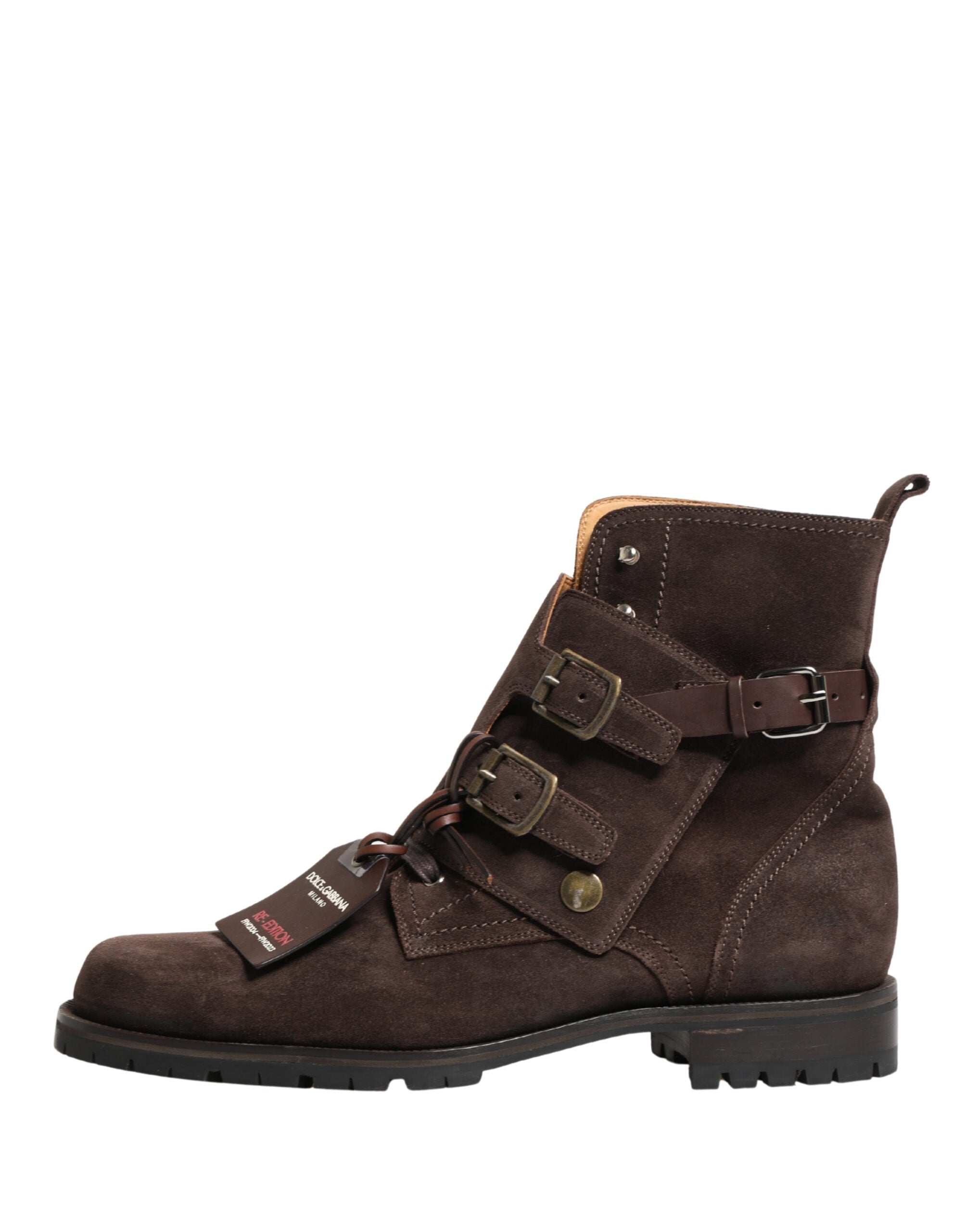 Dolce & Gabbana Braune Wildleder-Schnürstiefeletten