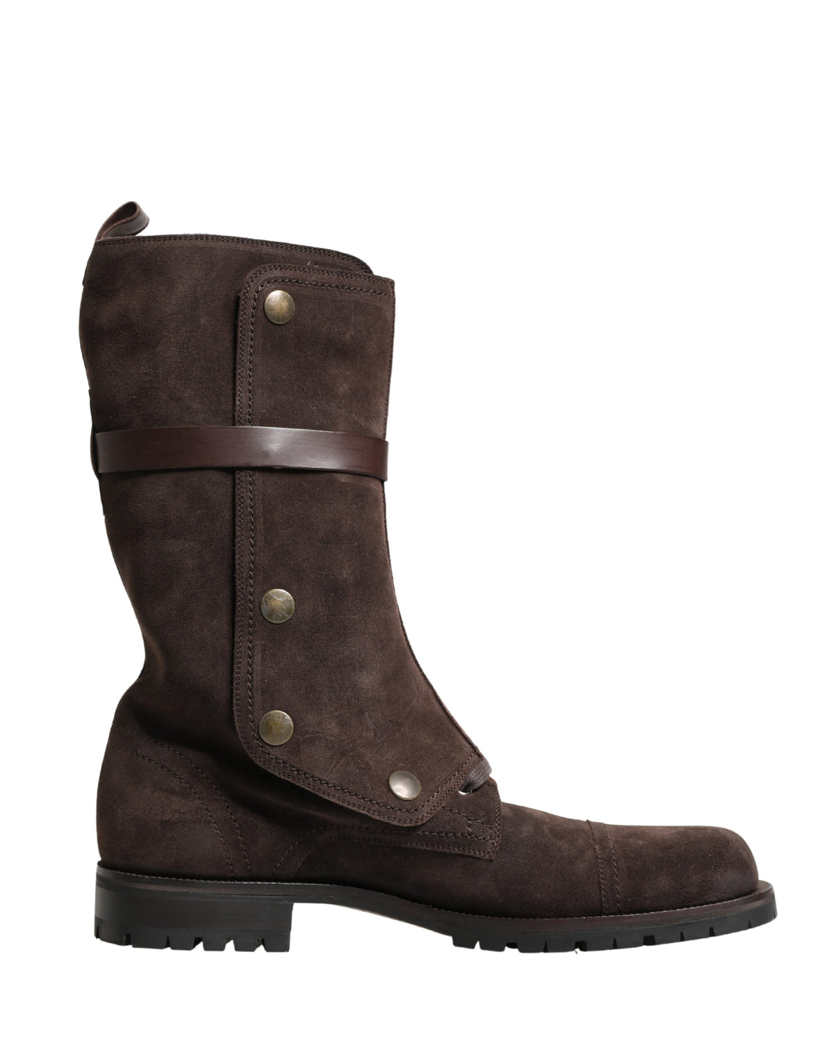 Dolce & Gabbana Braune Wildleder-Stiefeletten im Combat-Stil
