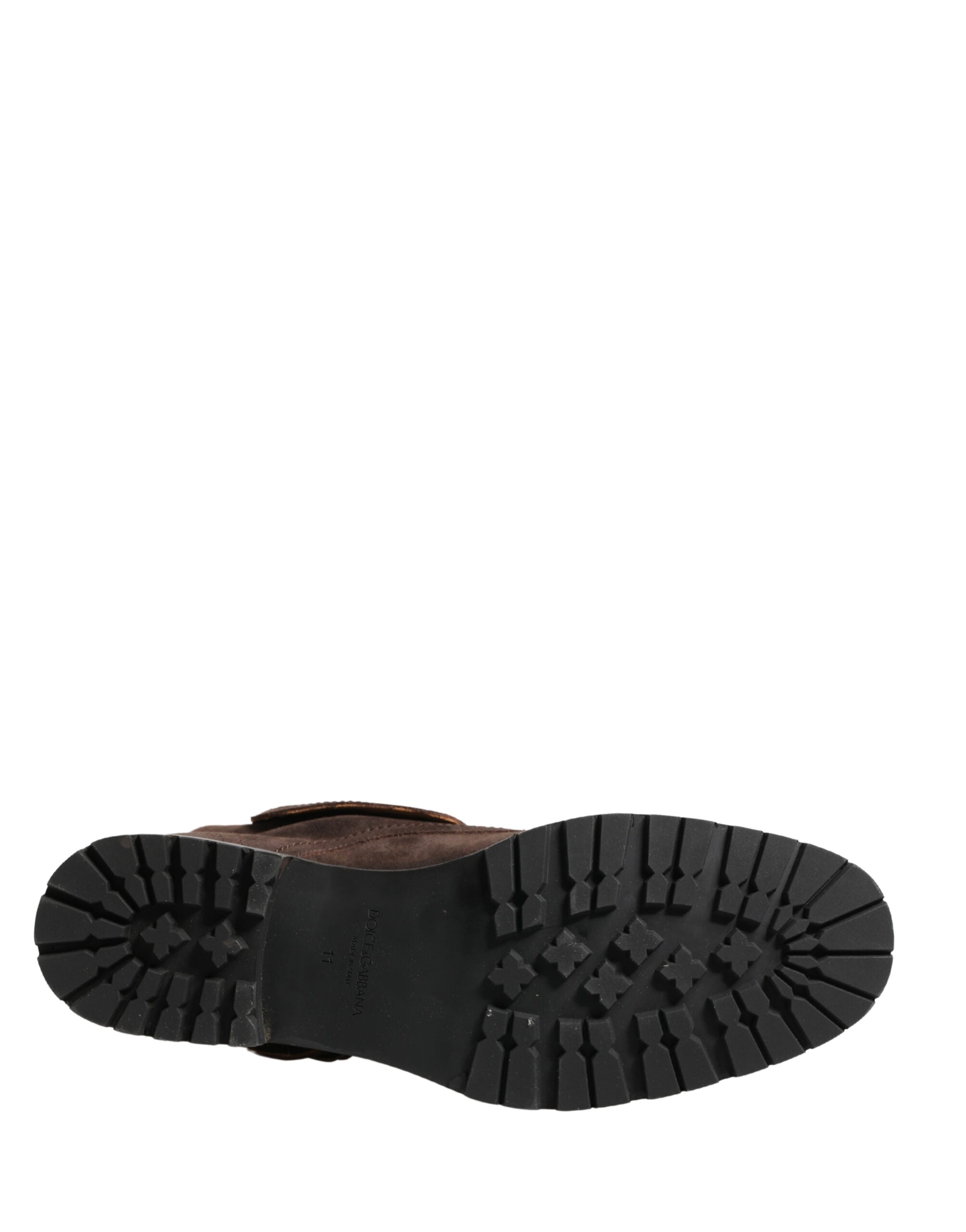 Dolce & Gabbana Braune Wildleder-Stiefeletten im Combat-Stil