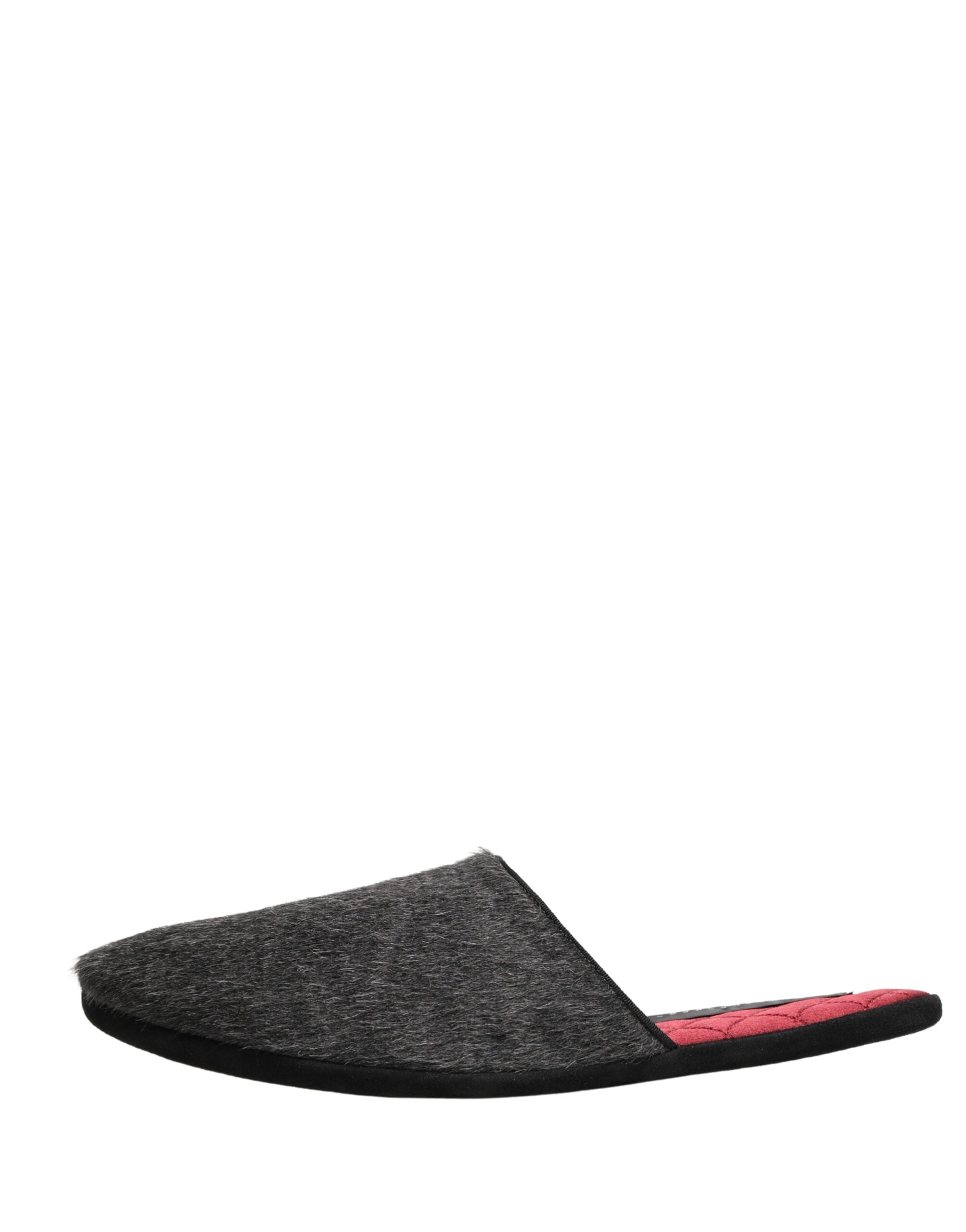 Dolce & Gabbana Dunkelgraue Anthrazit Woll-Slipper
