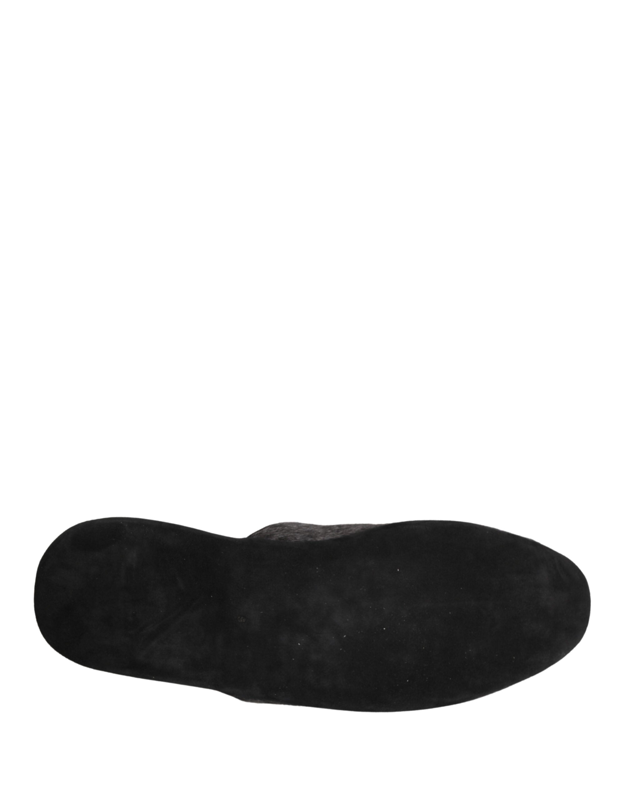 Dolce & Gabbana Dunkelgraue Anthrazit Woll-Slipper