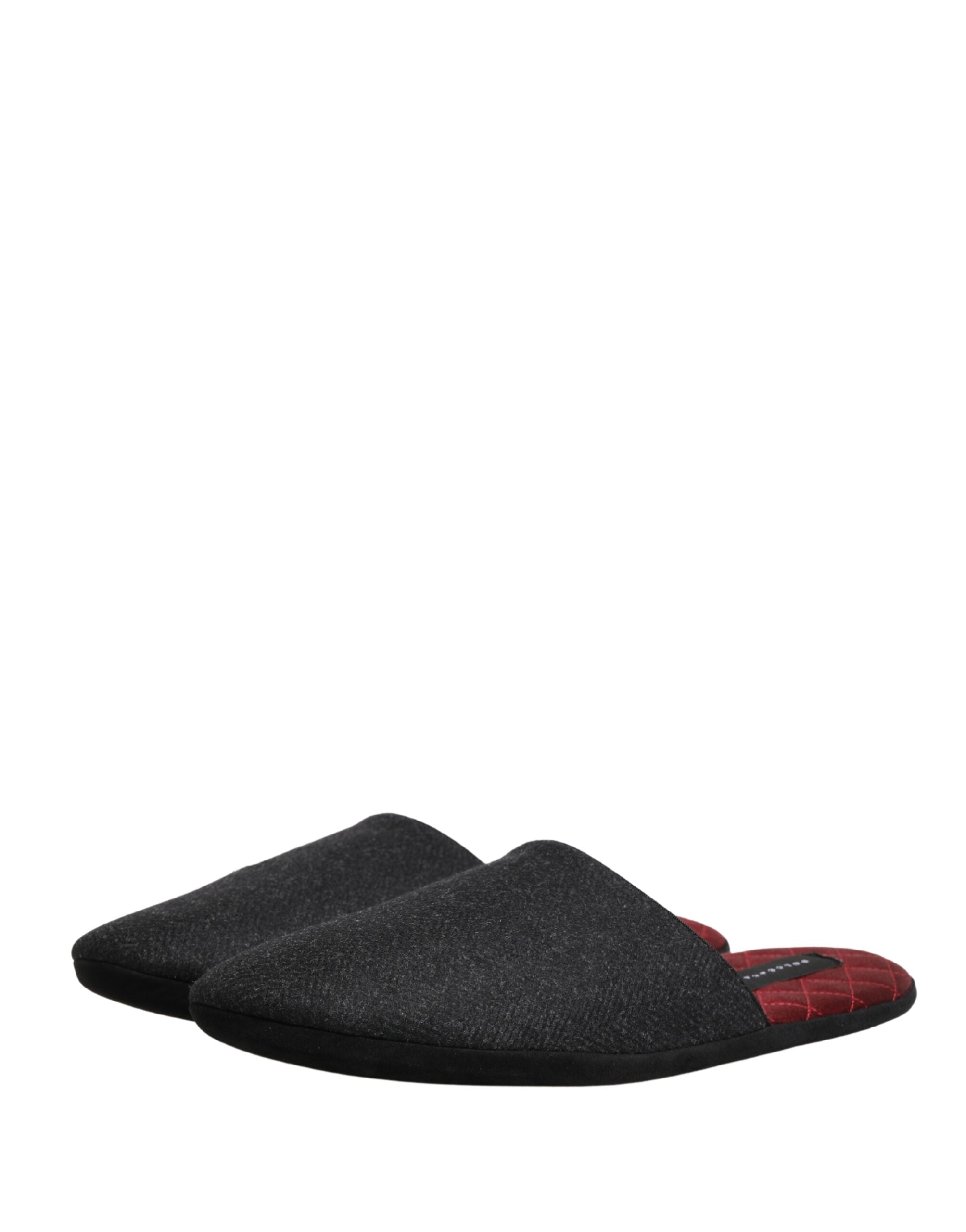 Dolce & Gabbana Anthrazit Woll-Kaschmir Stepp-Slipper