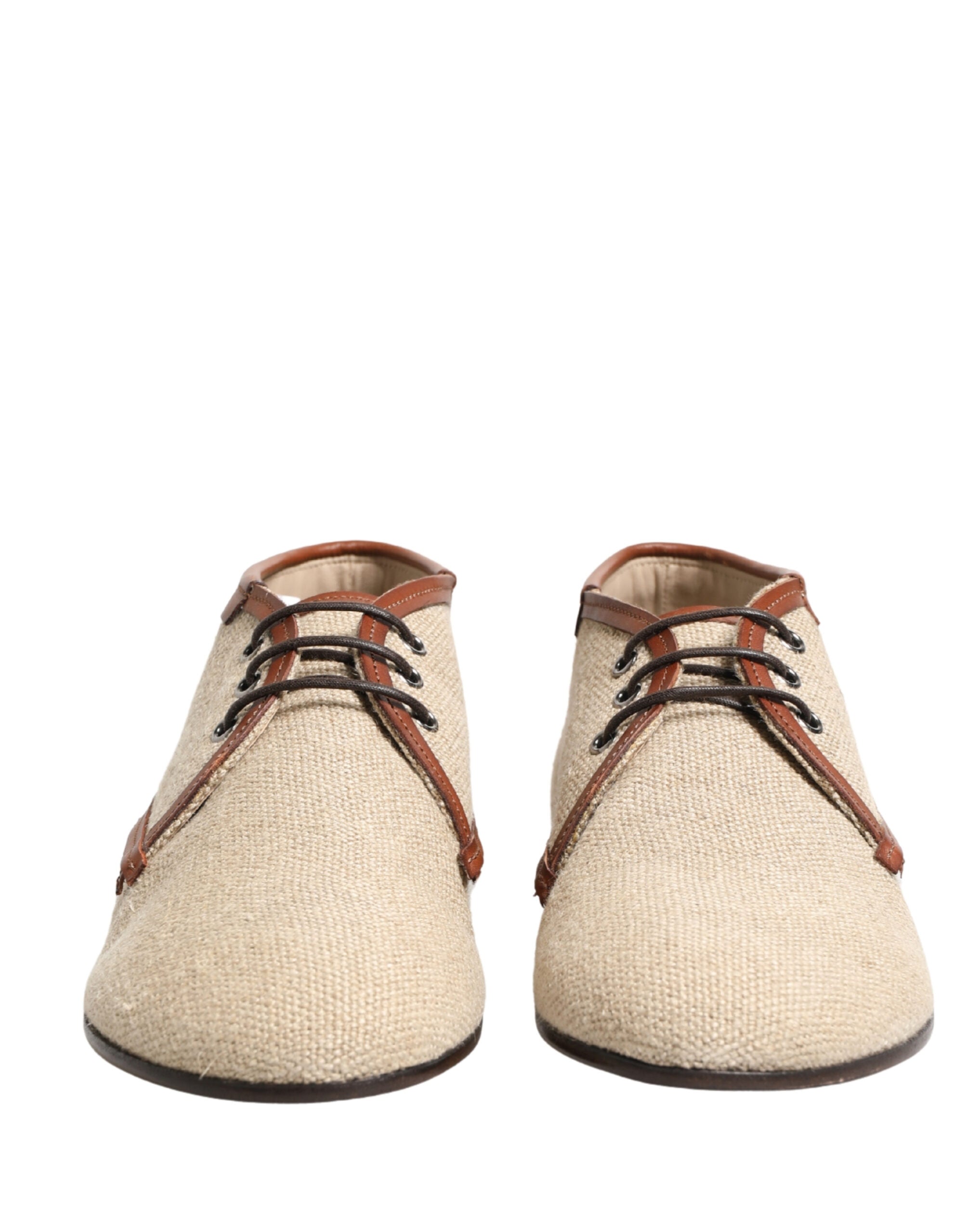 Dolce & Gabbana Beige Canvas Schnür-Derbys für Herren