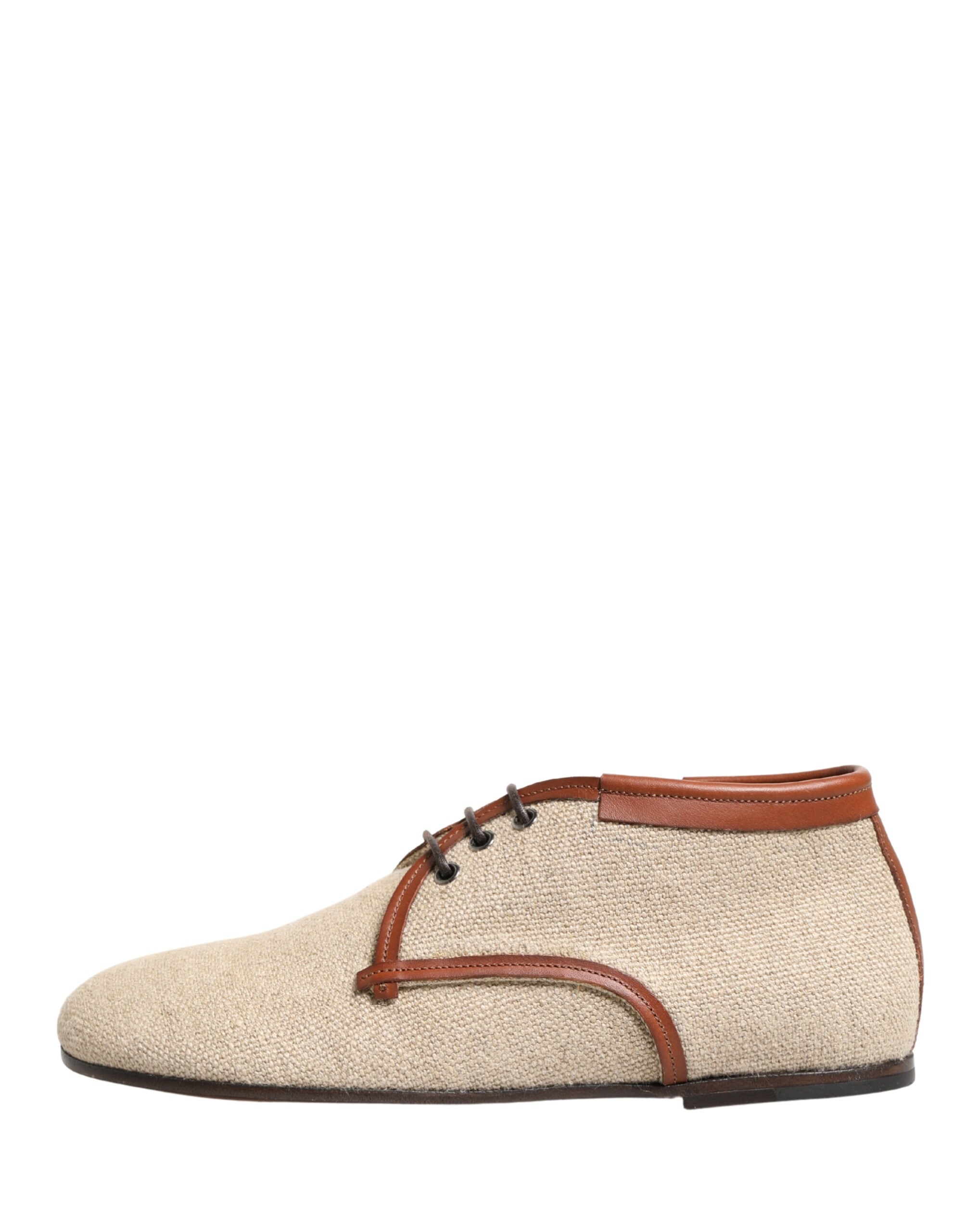 Dolce & Gabbana Beige Canvas Schnür-Derbys für Herren