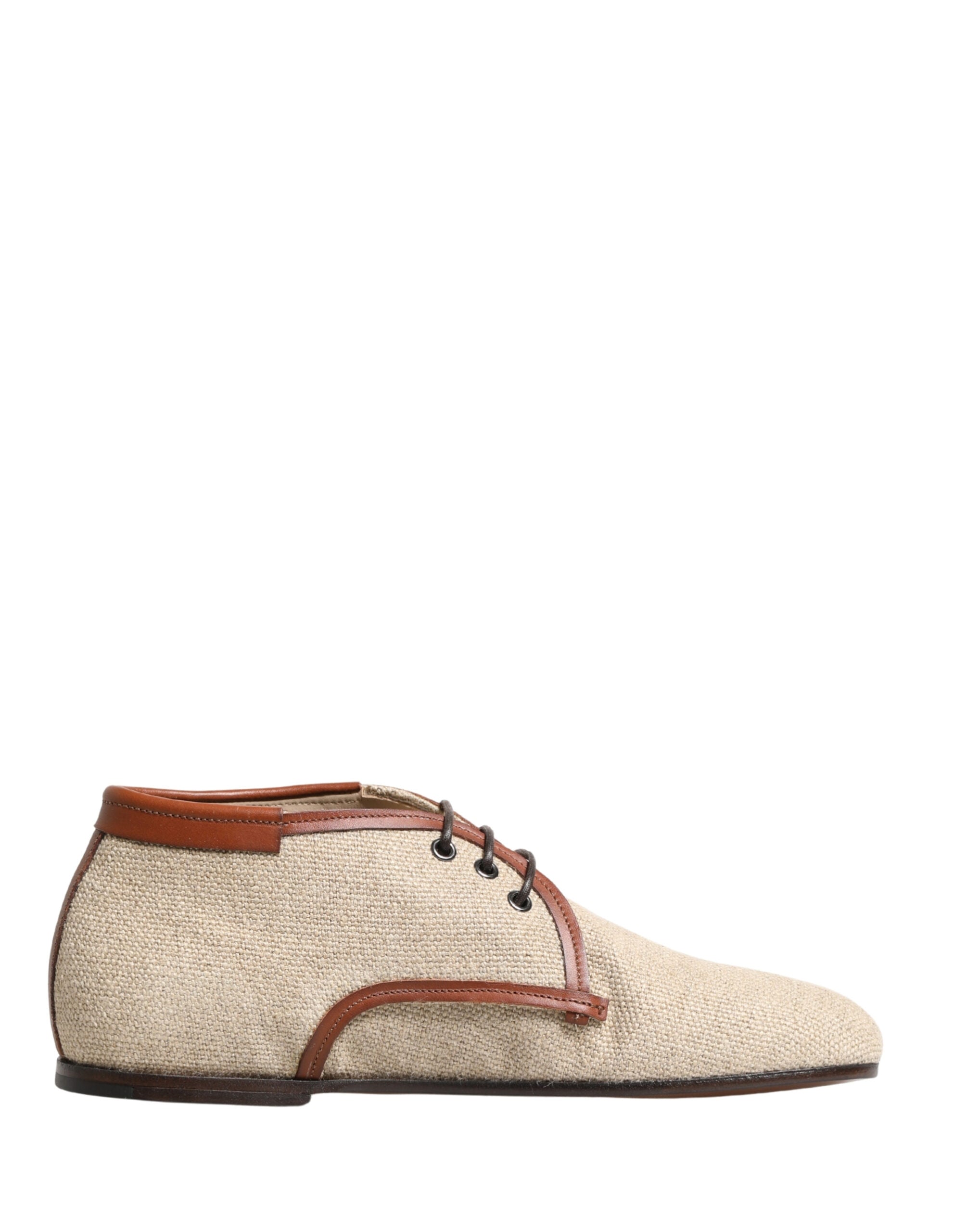 Dolce & Gabbana Beige Canvas Schnür-Derbys für Herren