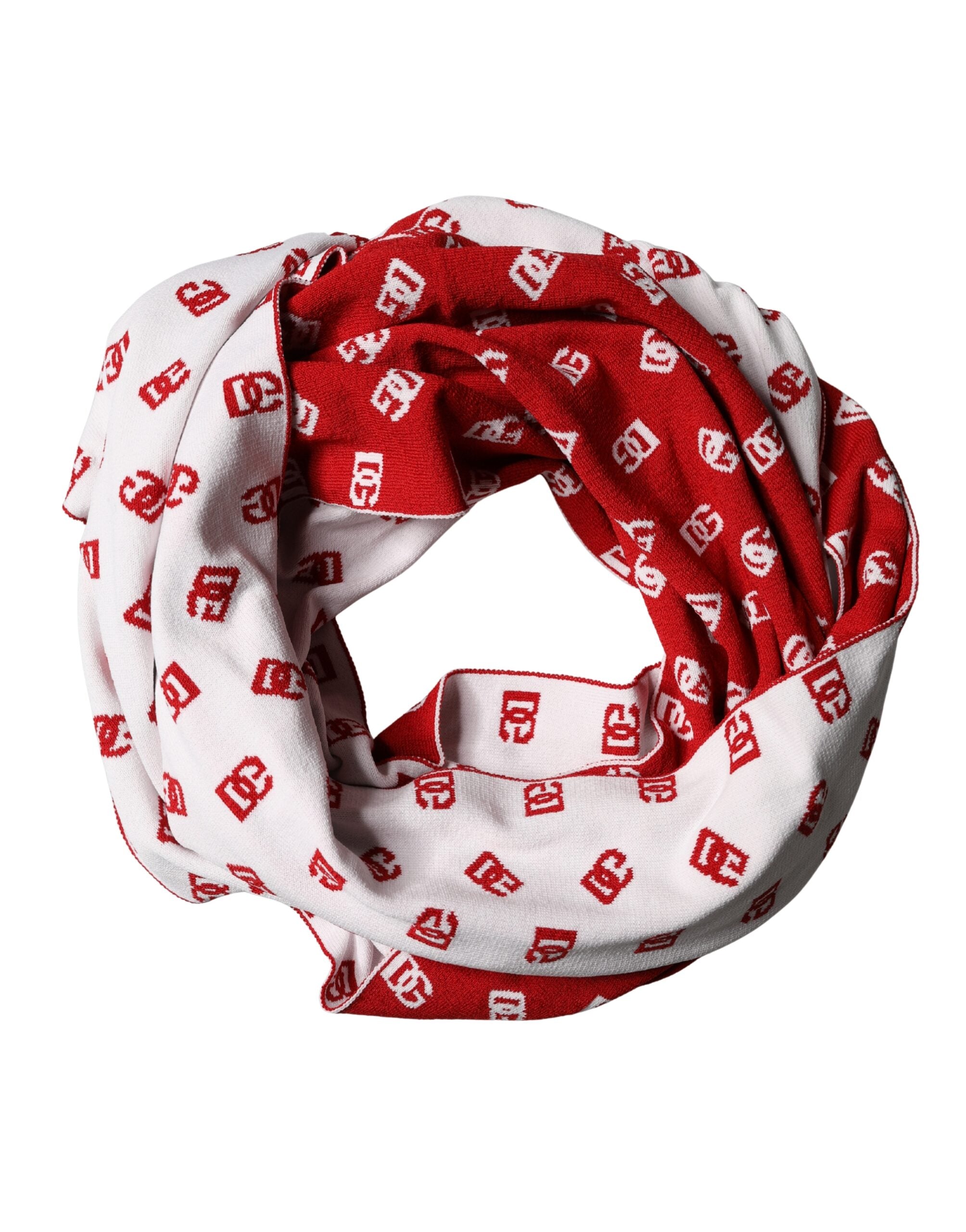 Dolce & Gabbana Seidenschal mit Logo-Print in Rot und Weiß 201cm x 40,5cm Herrenschal