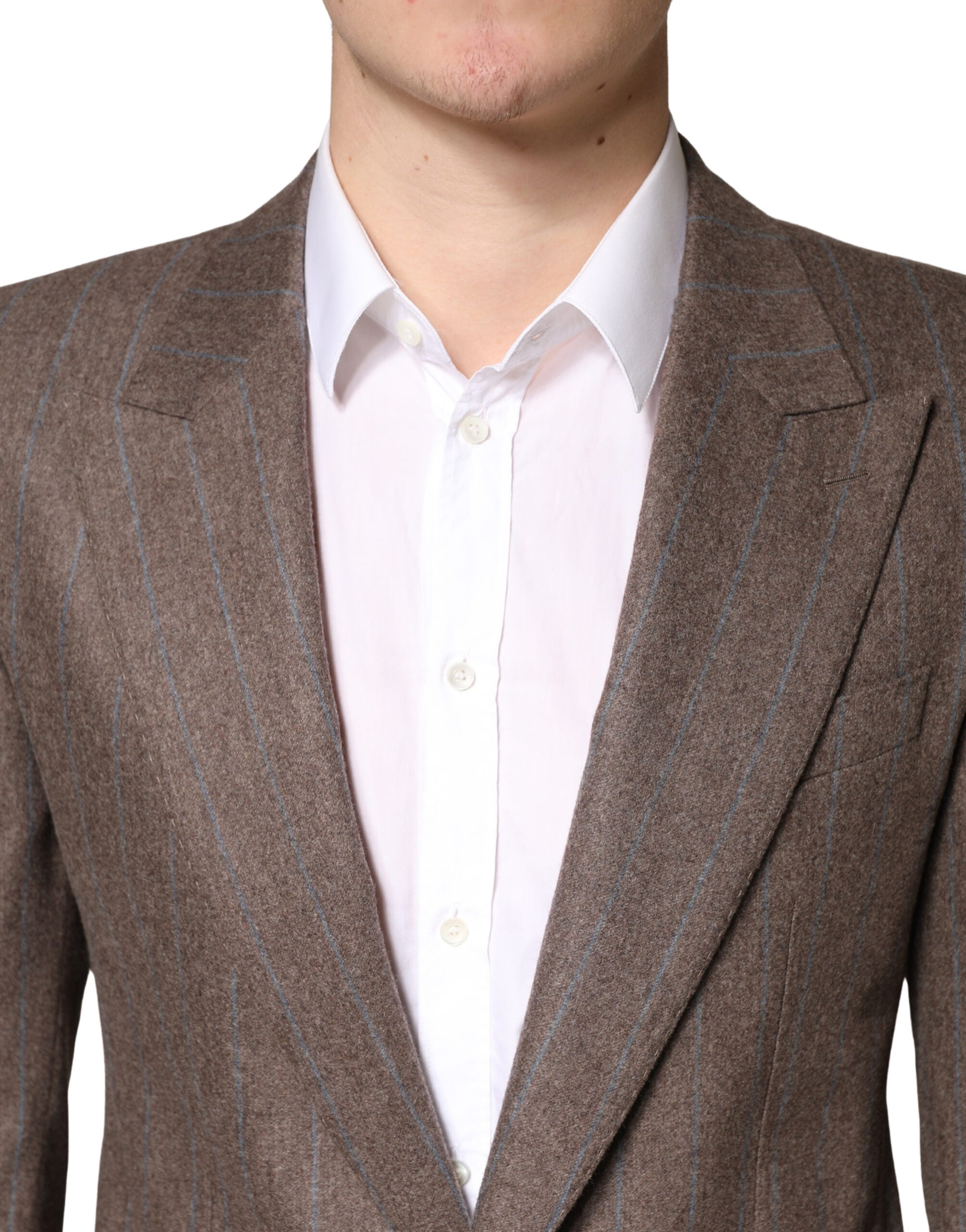 Dolce & Gabbana Brauner Nadelstreifen-Sakko mit Einreiher