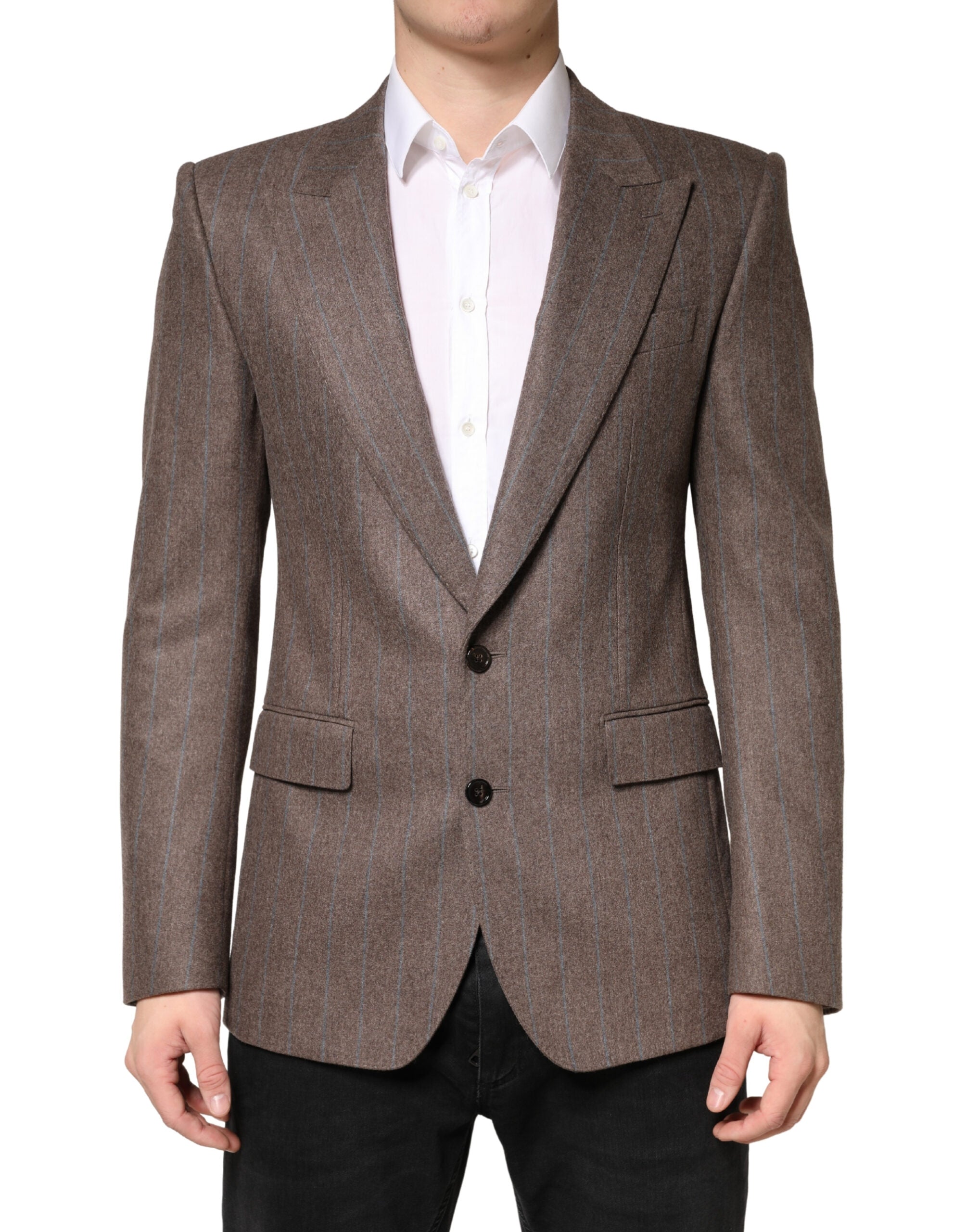 Dolce & Gabbana Brauner Nadelstreifen-Sakko mit Einreiher