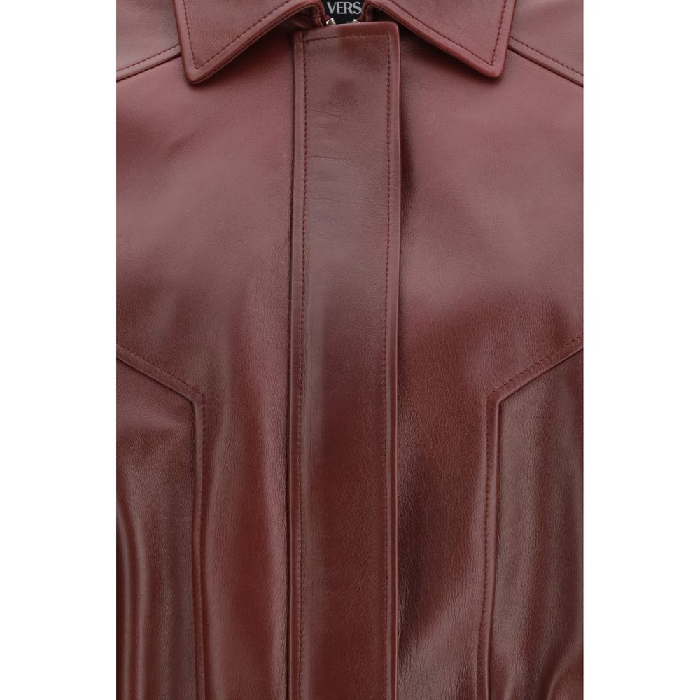 Versace Bordeaux Lederjacke