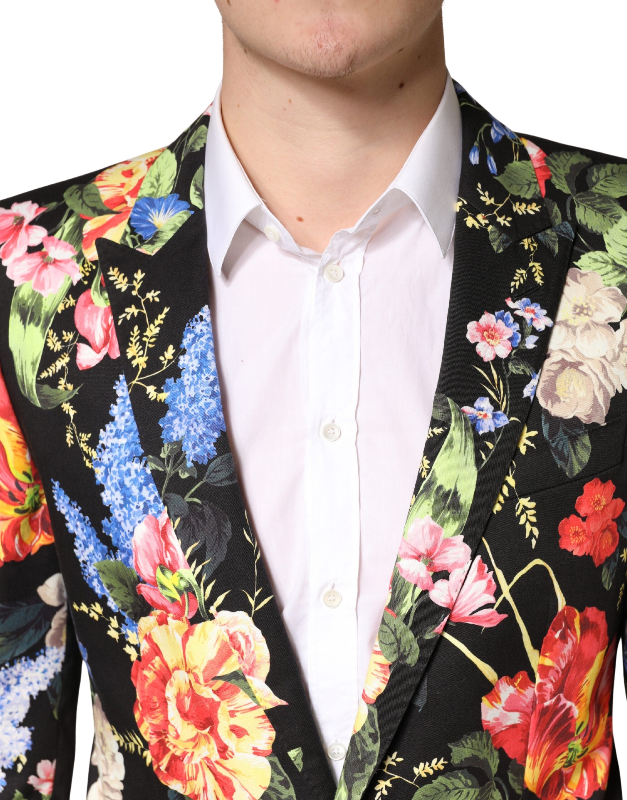 Dolce & Gabbana Schwarzer Blumen-Sakko-Anzug MARTINI 2-teilig