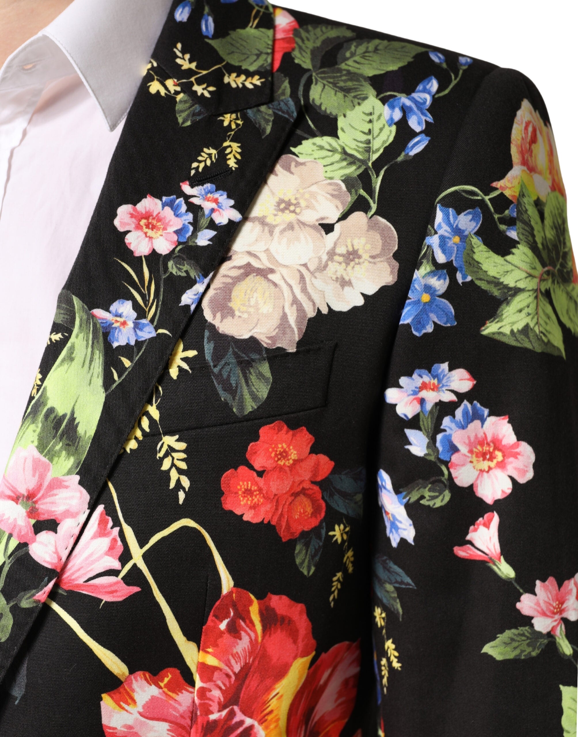 Dolce & Gabbana Schwarzer Blumen-Sakko-Anzug MARTINI 2-teilig