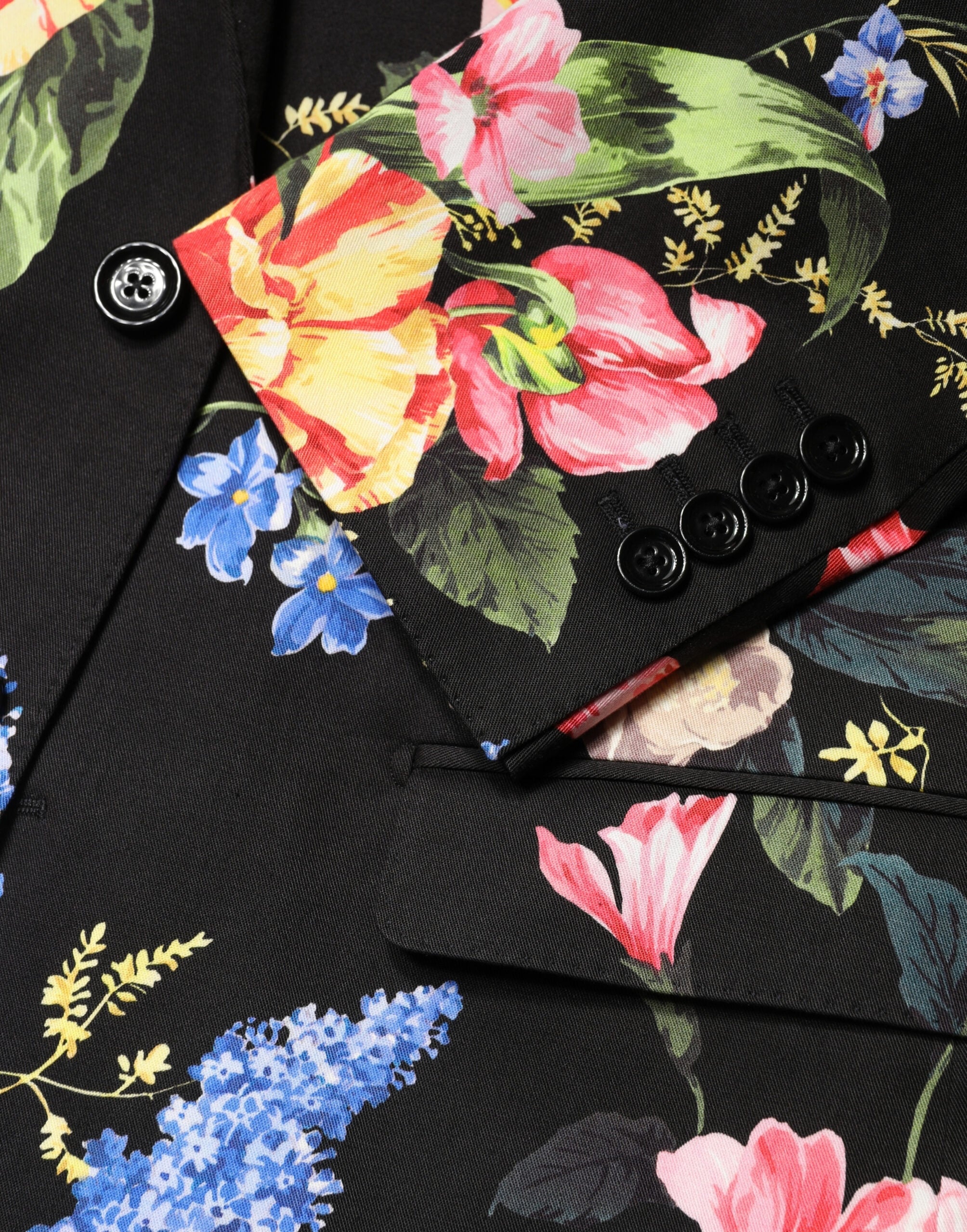 Dolce & Gabbana Schwarzer Blumen-Sakko-Anzug MARTINI 2-teilig