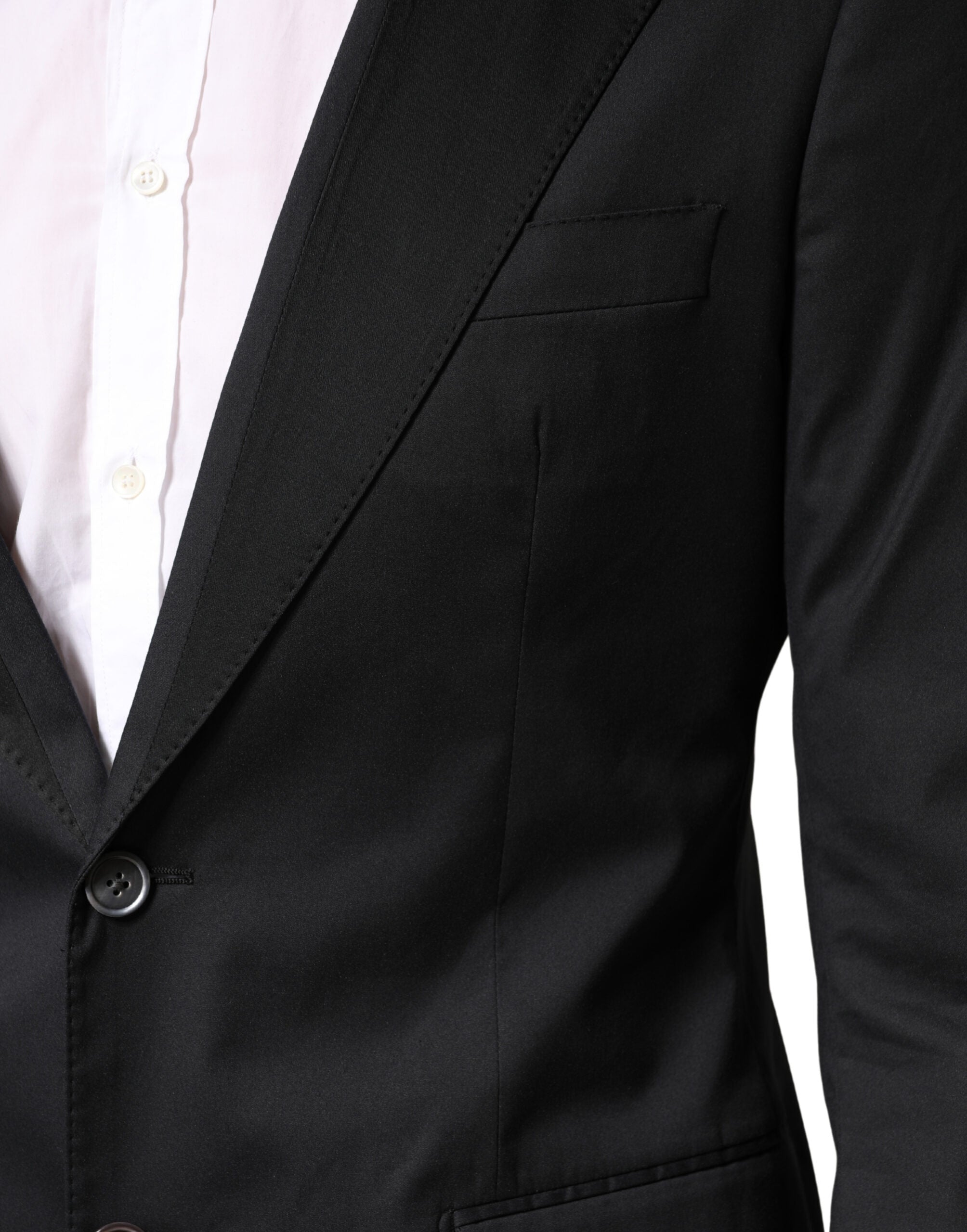 Dolce & Gabbana Schwarzer Baumwoll-Zweiteiler mit Einreiher