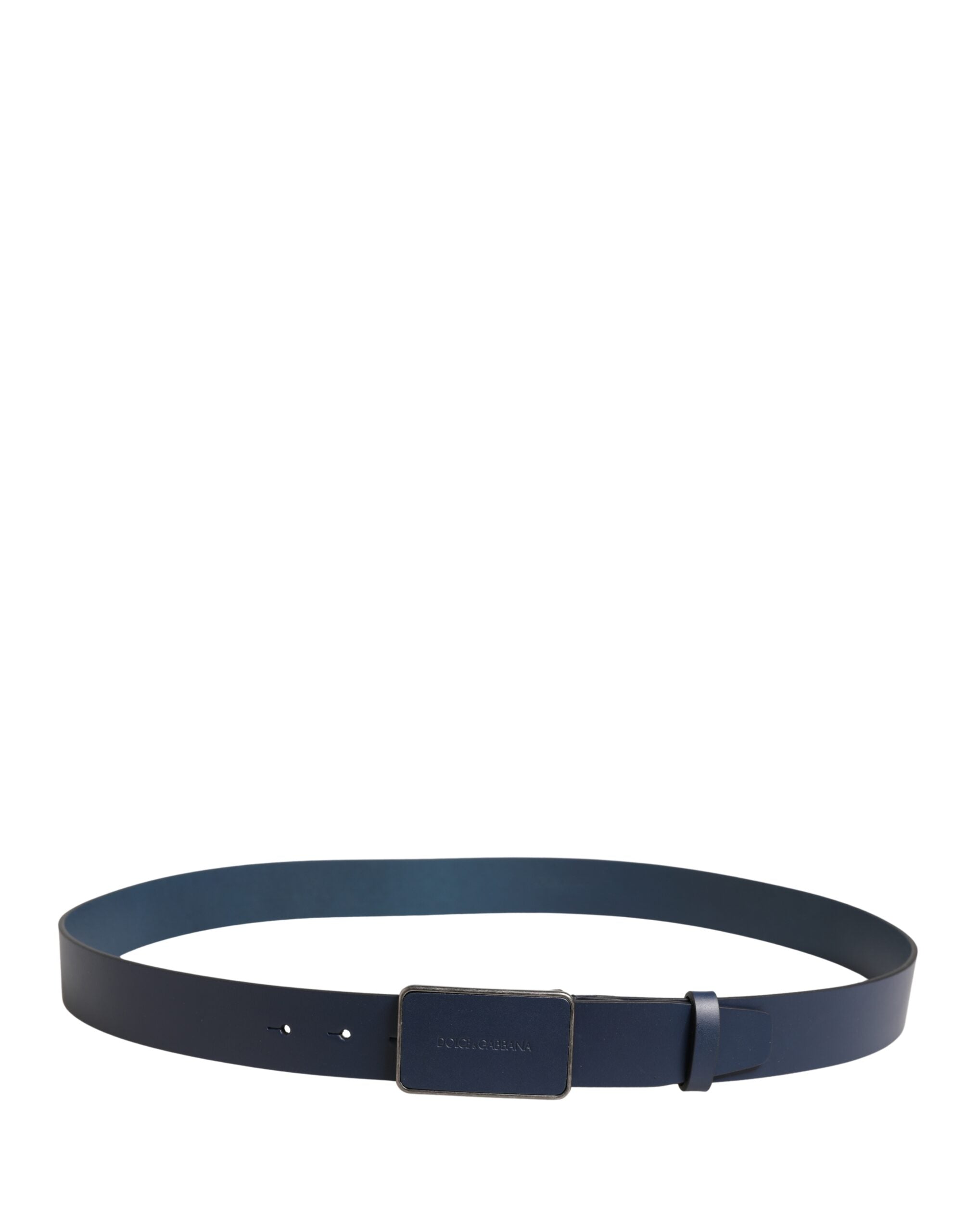 Dolce & Gabbana Blauer Ledergürtel mit Logo und Metallschnalle für Herren