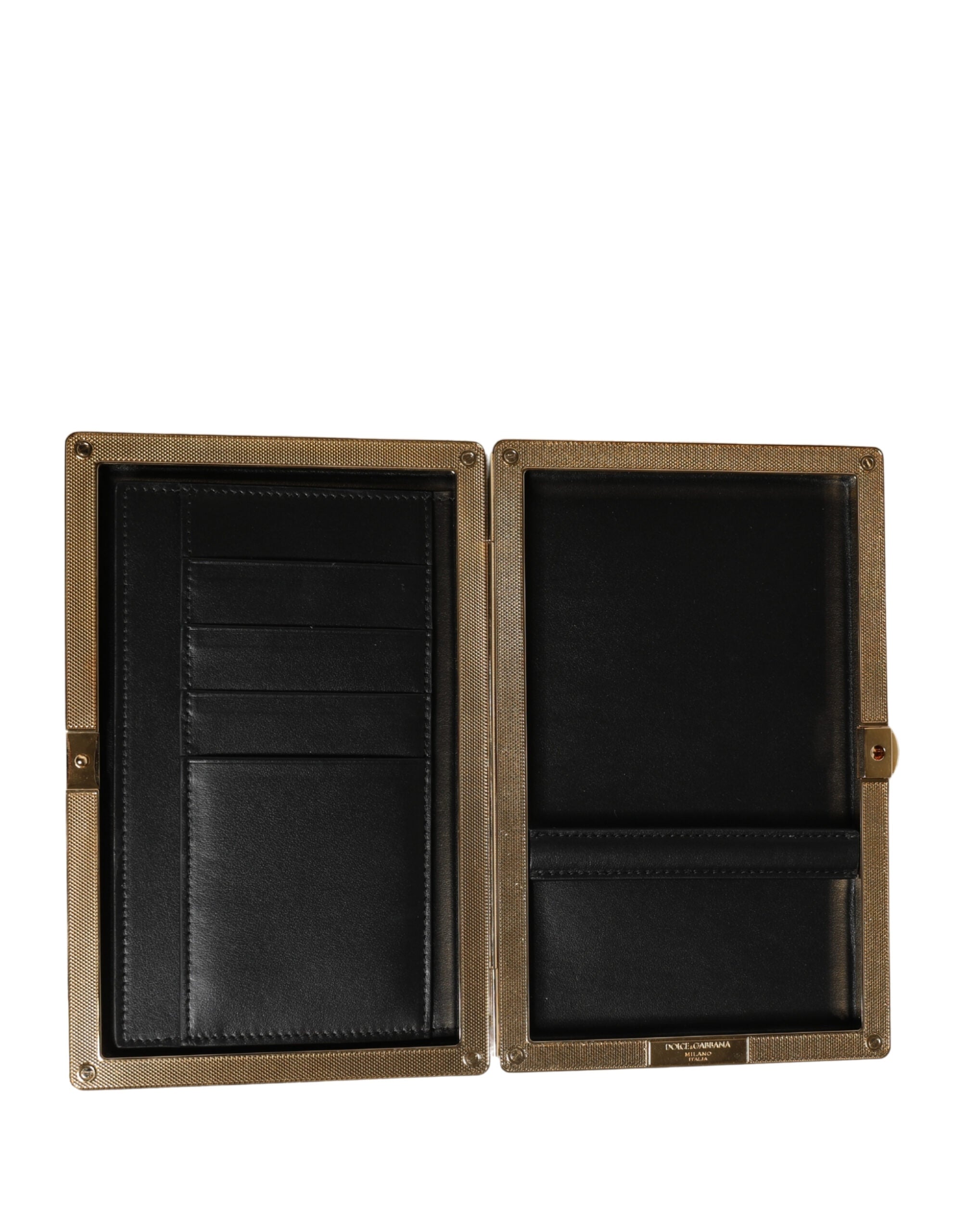 Dolce & Gabbana Braune Kalbsleder-Clutch für Damen – Abendtasche