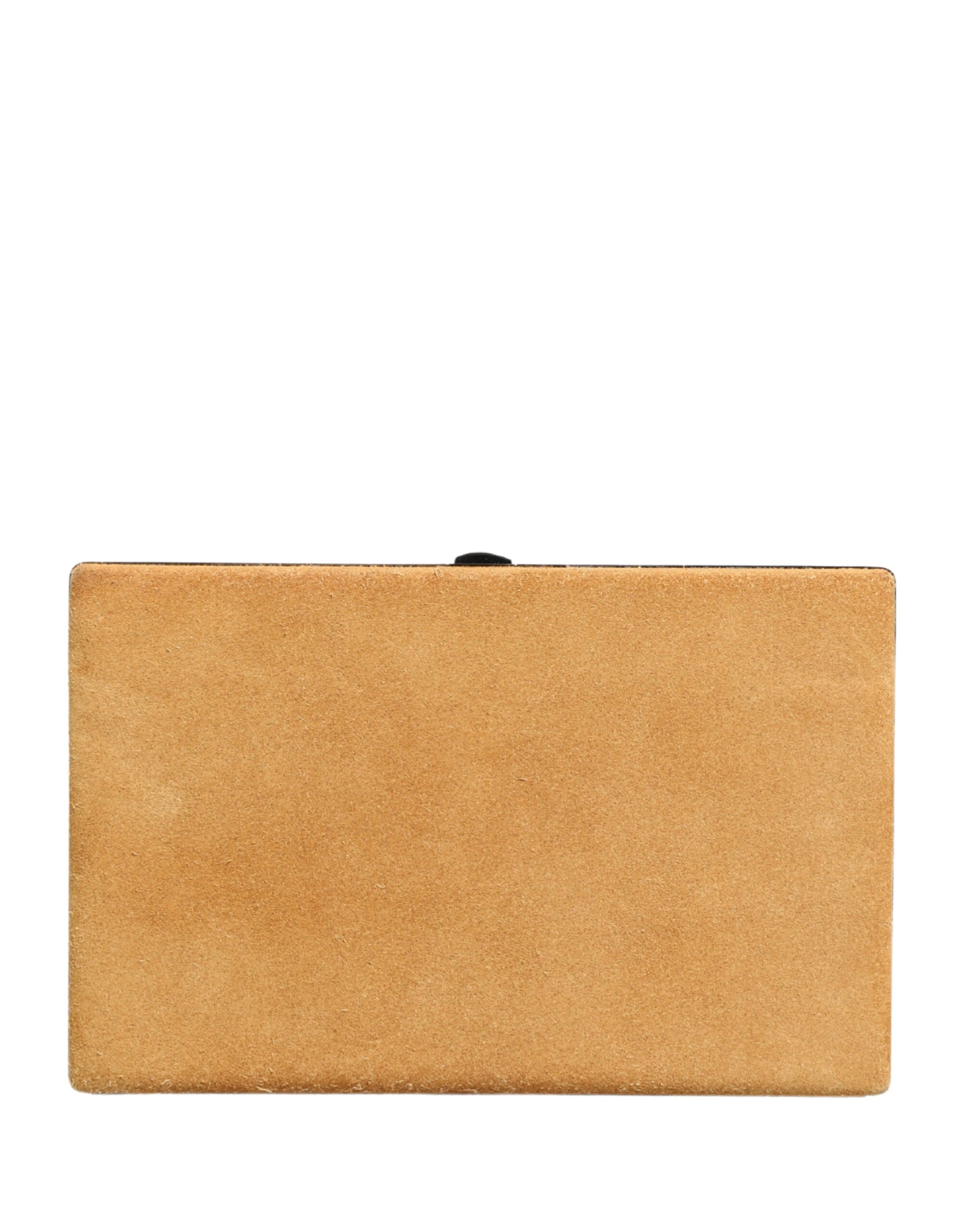 Dolce & Gabbana Beige Samt Kalbsleder Clutch Abendtasche Damen Handtasche
