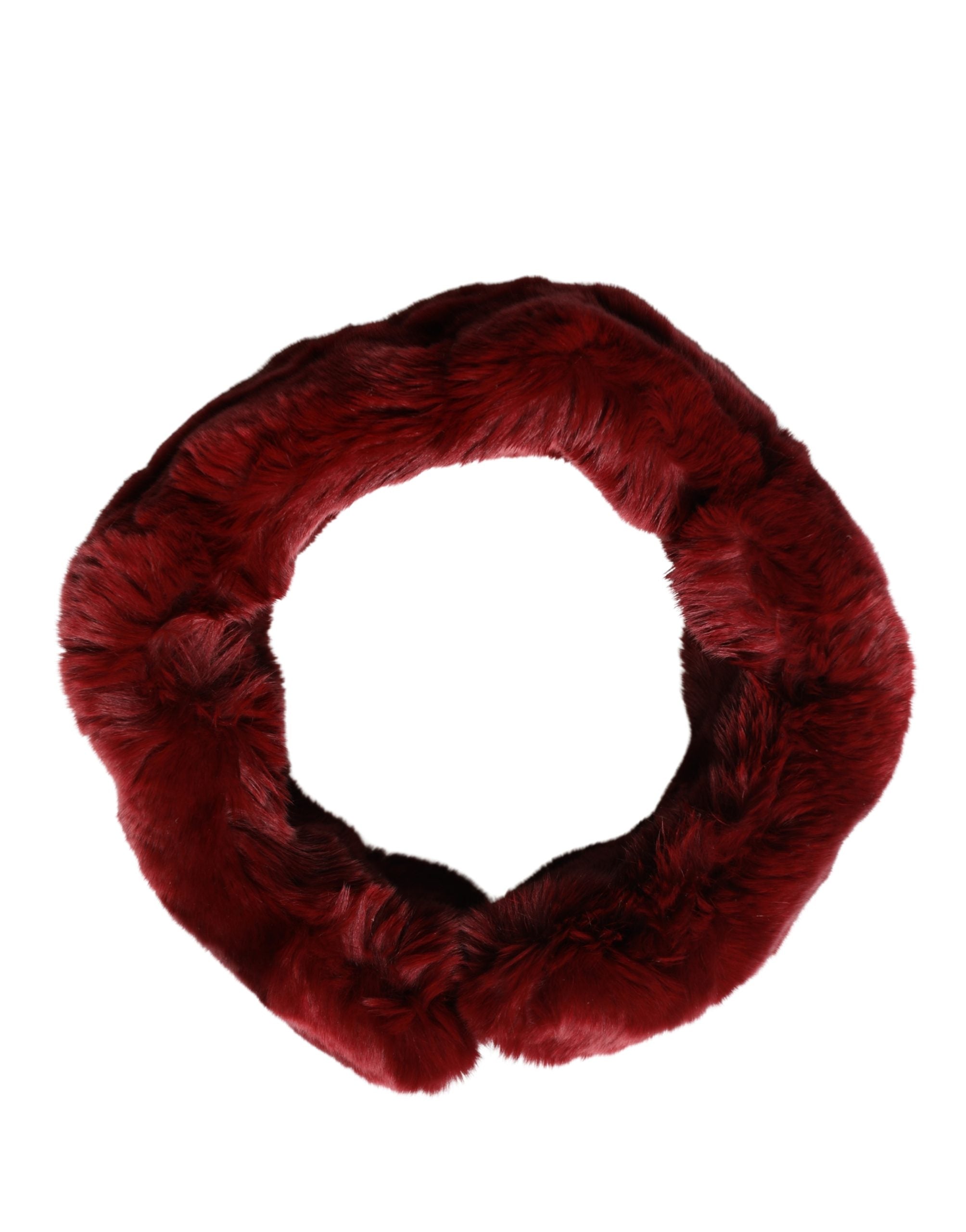 Dolce & Gabbana Roter Lammfellkragen Damen Nackenwärmer 50cm x 8cm Schal