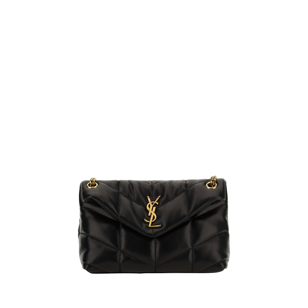 Saint Laurent Schwarze Lammleder-Schultertasche